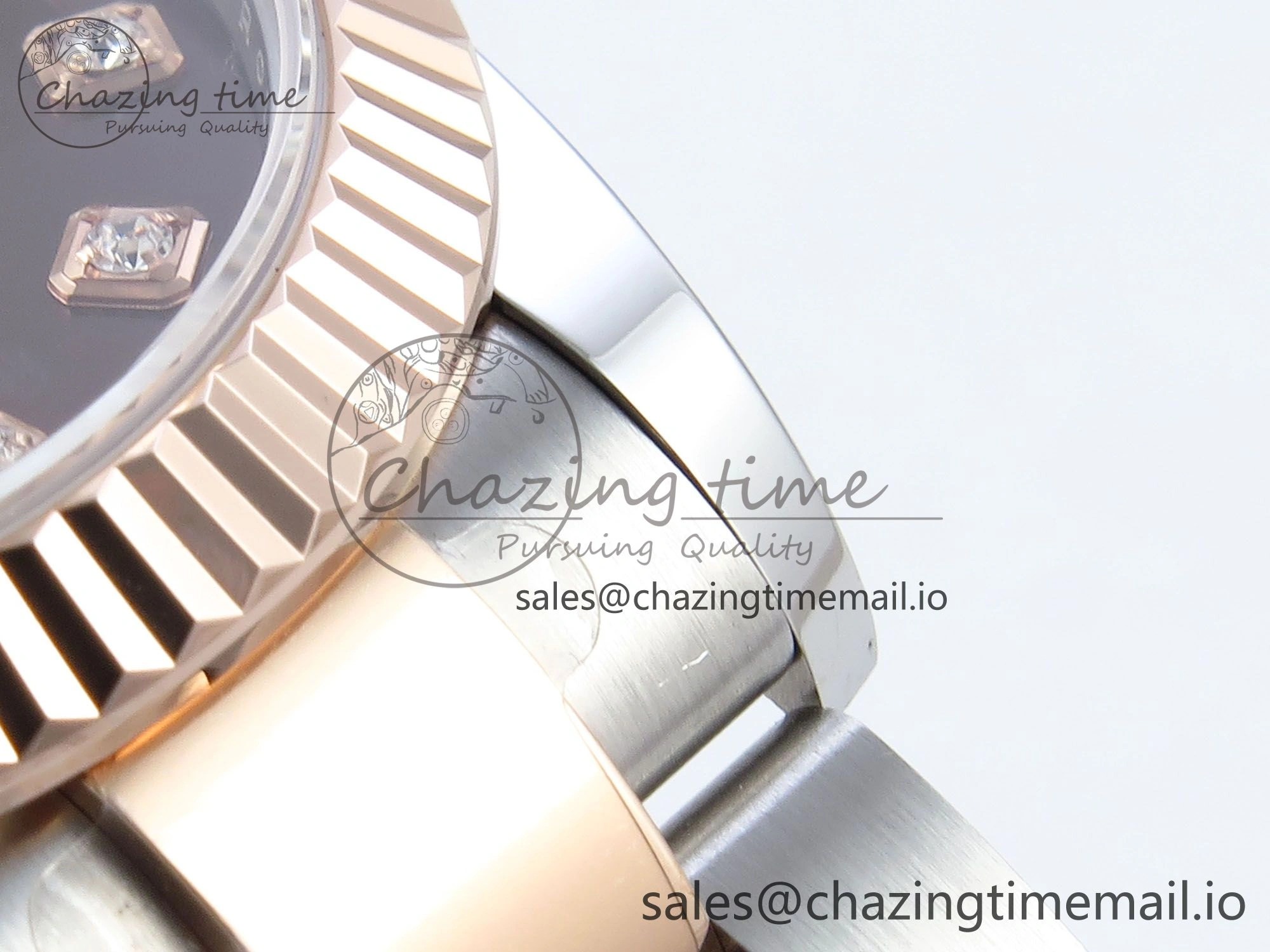DateJust 31 278271 ARF 1:1 Best Edition 904L Steel Brown Diamonds Dial on SS RG Oyster Bracelet ETA 2688