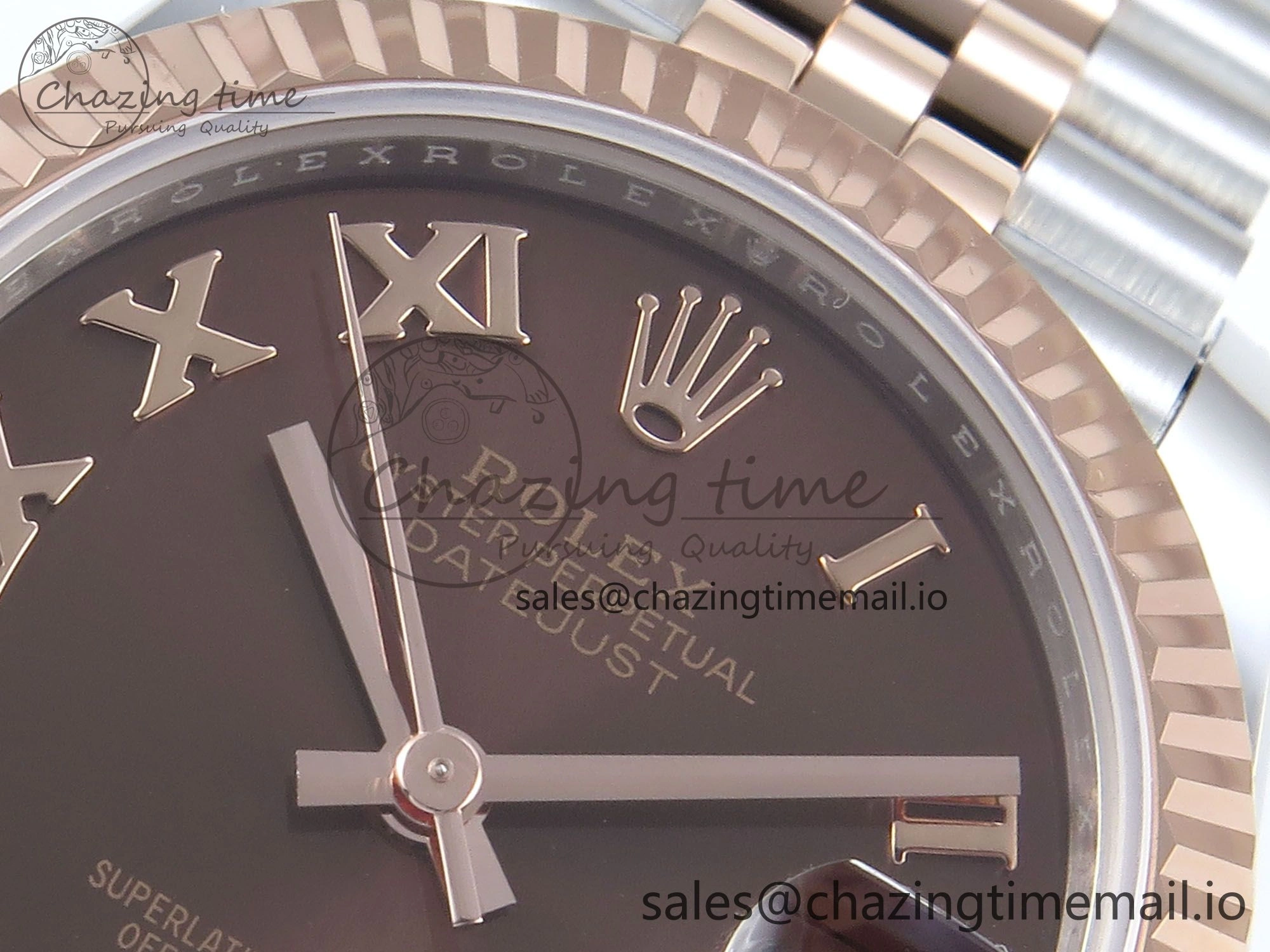 DateJust 31 278271 ARF 1:1 Best Edition 904L Steel Brown Roman Diamonds Dial on SS RG Jubilee Bracelet ETA 2688