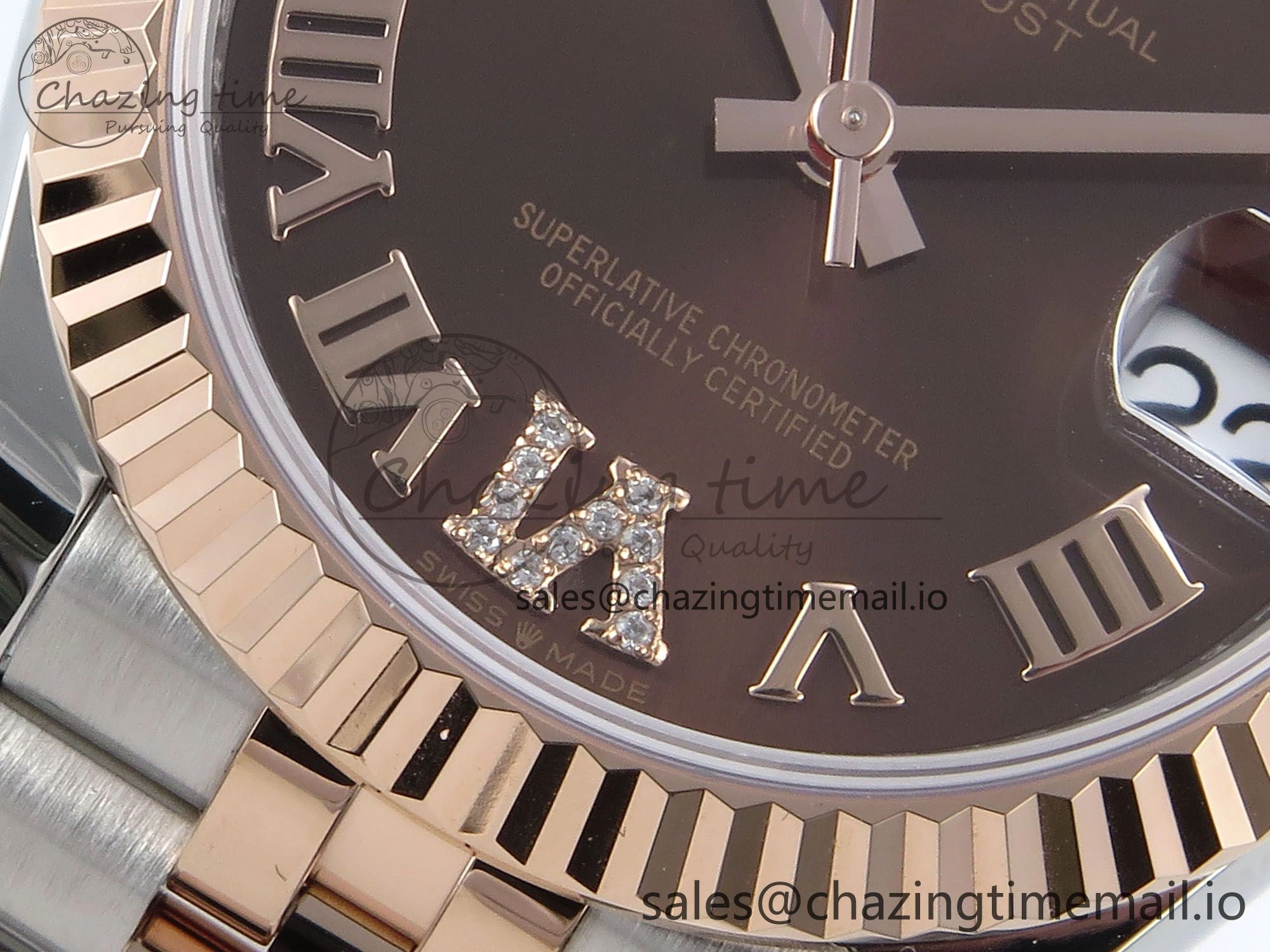 DateJust 31 278271 ARF 1:1 Best Edition 904L Steel Brown Roman Diamonds Dial on SS RG Jubilee Bracelet ETA 2688
