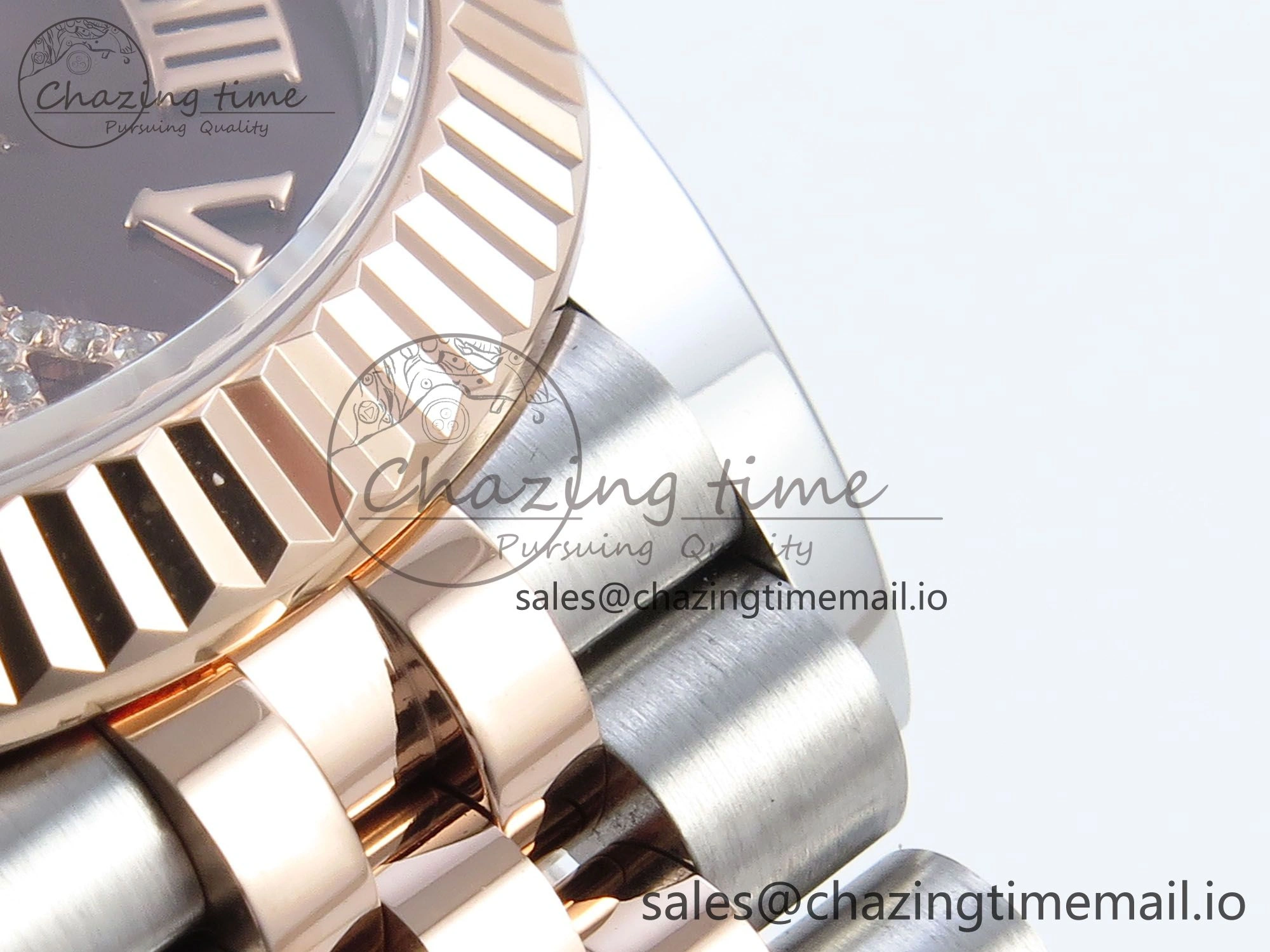 DateJust 31 278271 ARF 1:1 Best Edition 904L Steel Brown Roman Diamonds Dial on SS RG Jubilee Bracelet ETA 2688