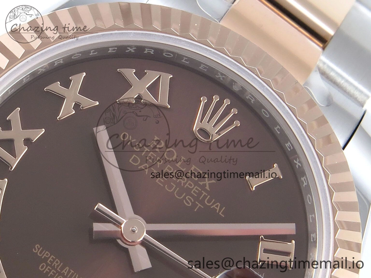 DateJust 31 278271 ARF 1:1 Best Edition 904L Steel Brown Roman Diamonds Dial on SS RG Oyster Bracelet ETA 2688