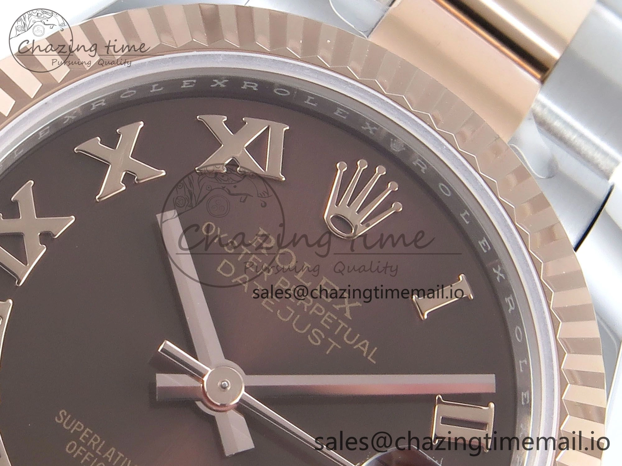DateJust 31 278271 ARF 1:1 Best Edition 904L Steel Brown Roman Diamonds Dial on SS RG Oyster Bracelet ETA 2688