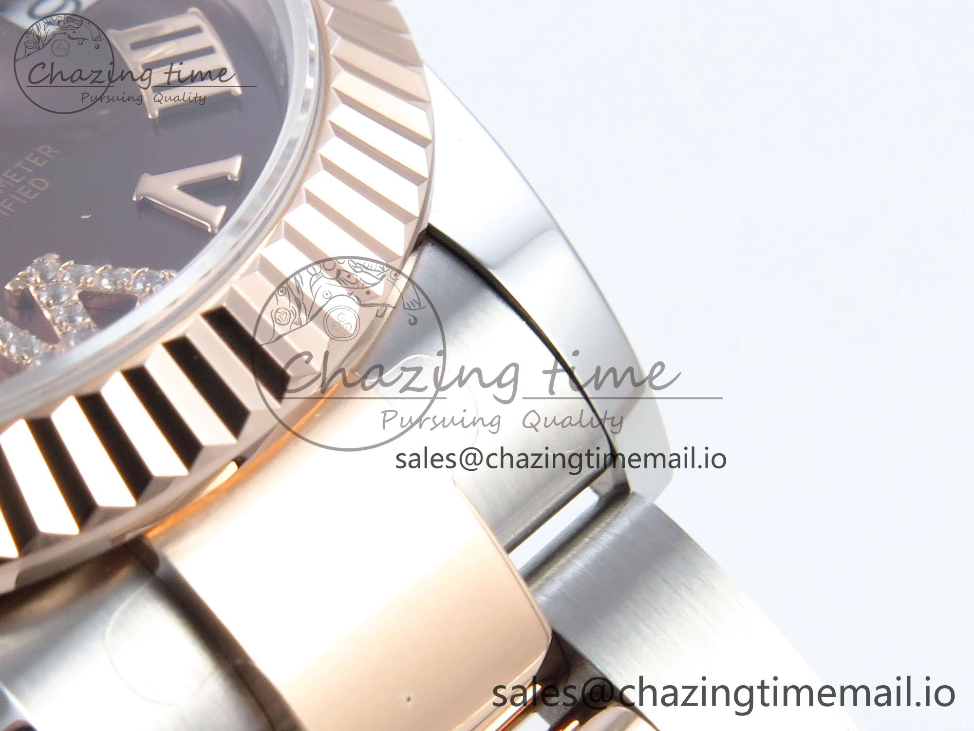 DateJust 31 278271 ARF 1:1 Best Edition 904L Steel Brown Roman Diamonds Dial on SS RG Oyster Bracelet ETA 2688