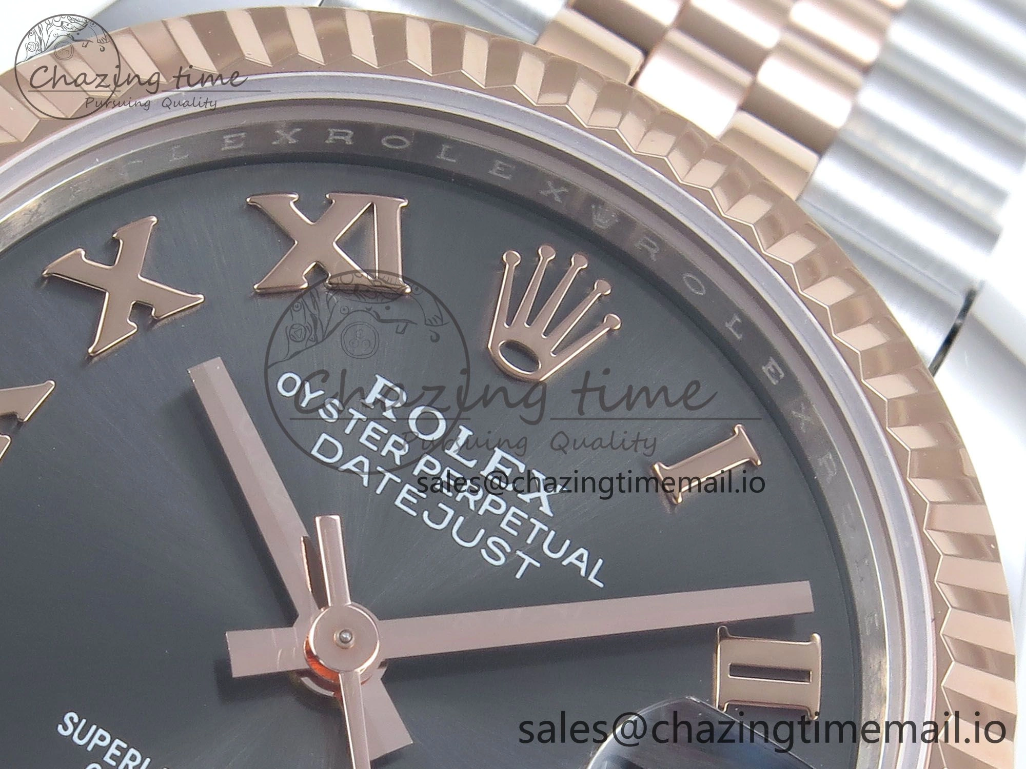DateJust 31 278271 ARF 1:1 Best Edition 904L Steel Gray Roman Diamonds Dial on SS RG Jubilee Bracelet ETA 2688