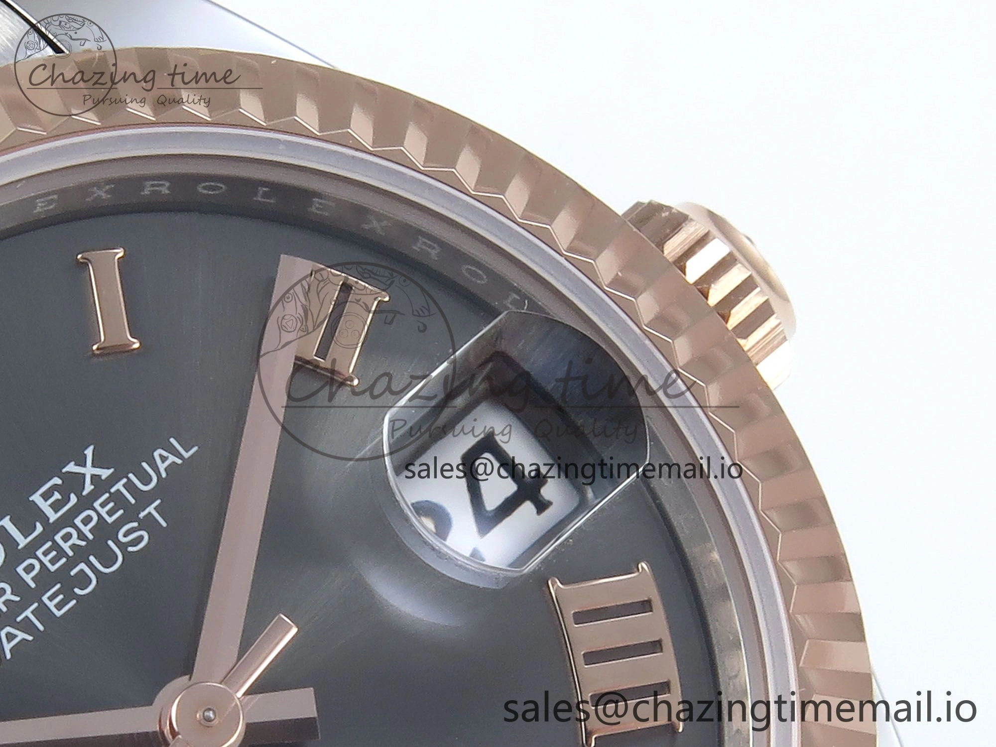 DateJust 31 278271 ARF 1:1 Best Edition 904L Steel Gray Roman Diamonds Dial on SS RG Jubilee Bracelet ETA 2688