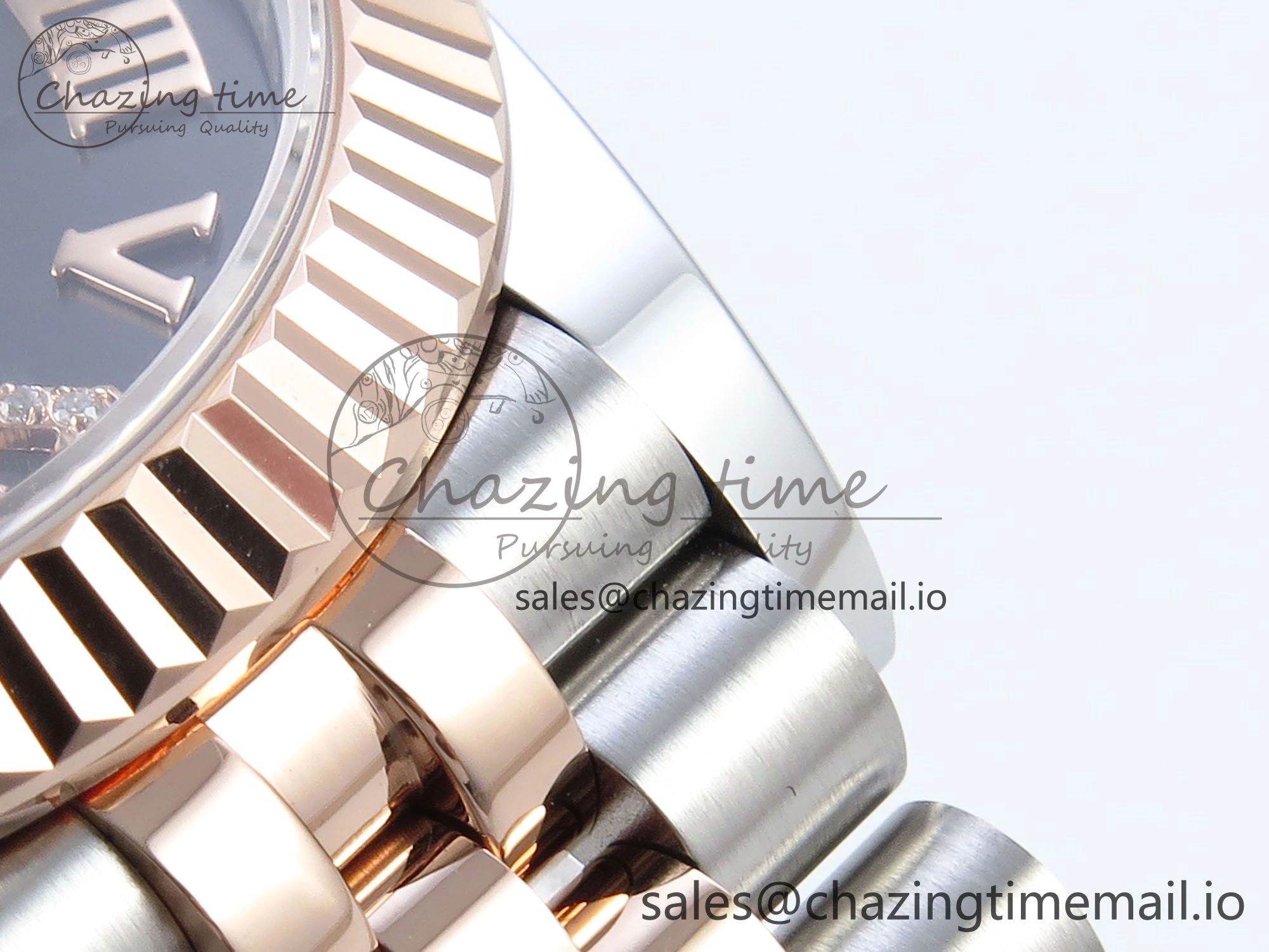 DateJust 31 278271 ARF 1:1 Best Edition 904L Steel Gray Roman Diamonds Dial on SS RG Jubilee Bracelet ETA 2688