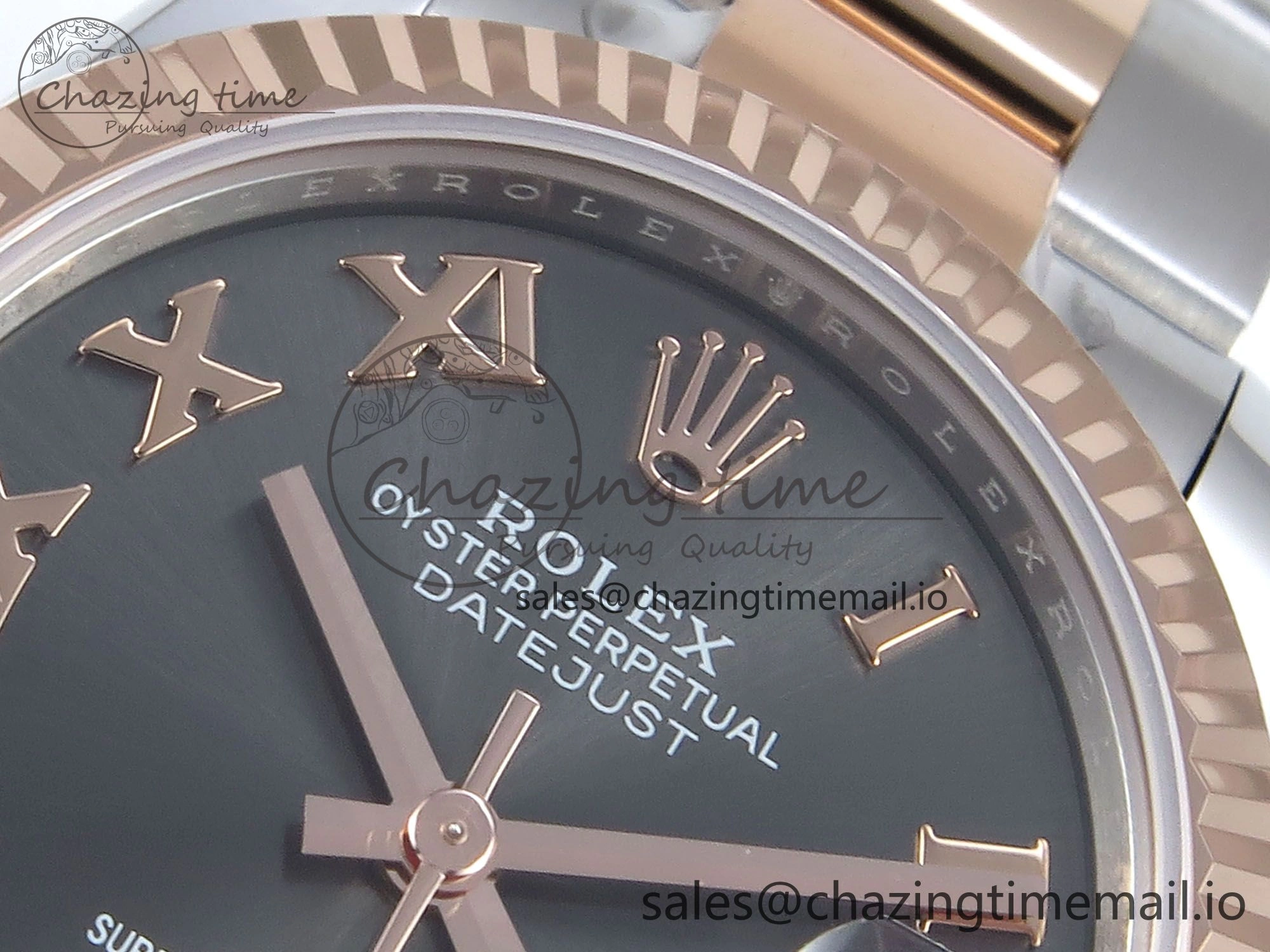 DateJust 31 278271 ARF 1:1 Best Edition 904L Steel Gray Roman Diamonds Dial on SS RG Oyster Bracelet ETA 2688