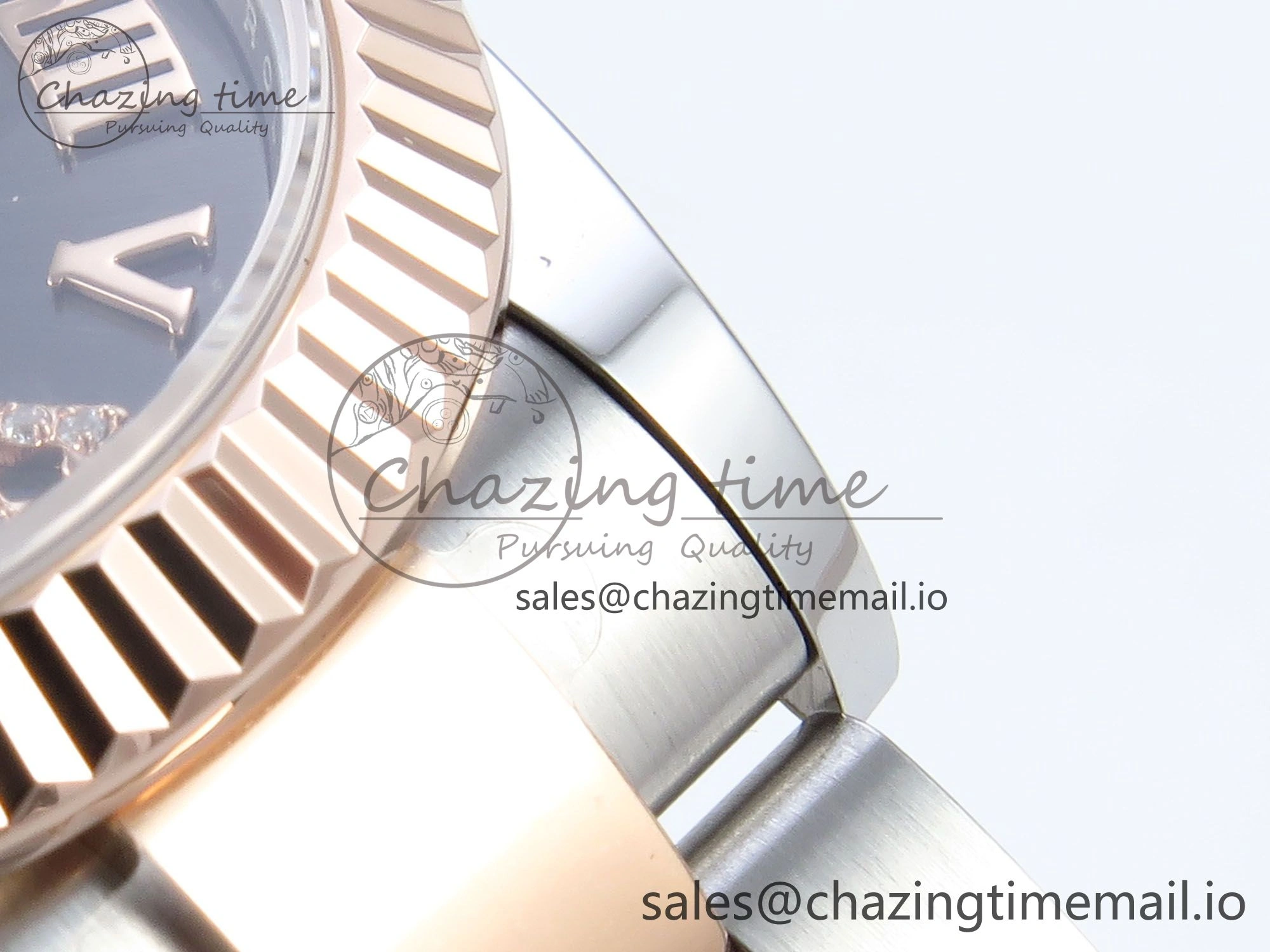 DateJust 31 278271 ARF 1:1 Best Edition 904L Steel Gray Roman Diamonds Dial on SS RG Oyster Bracelet ETA 2688