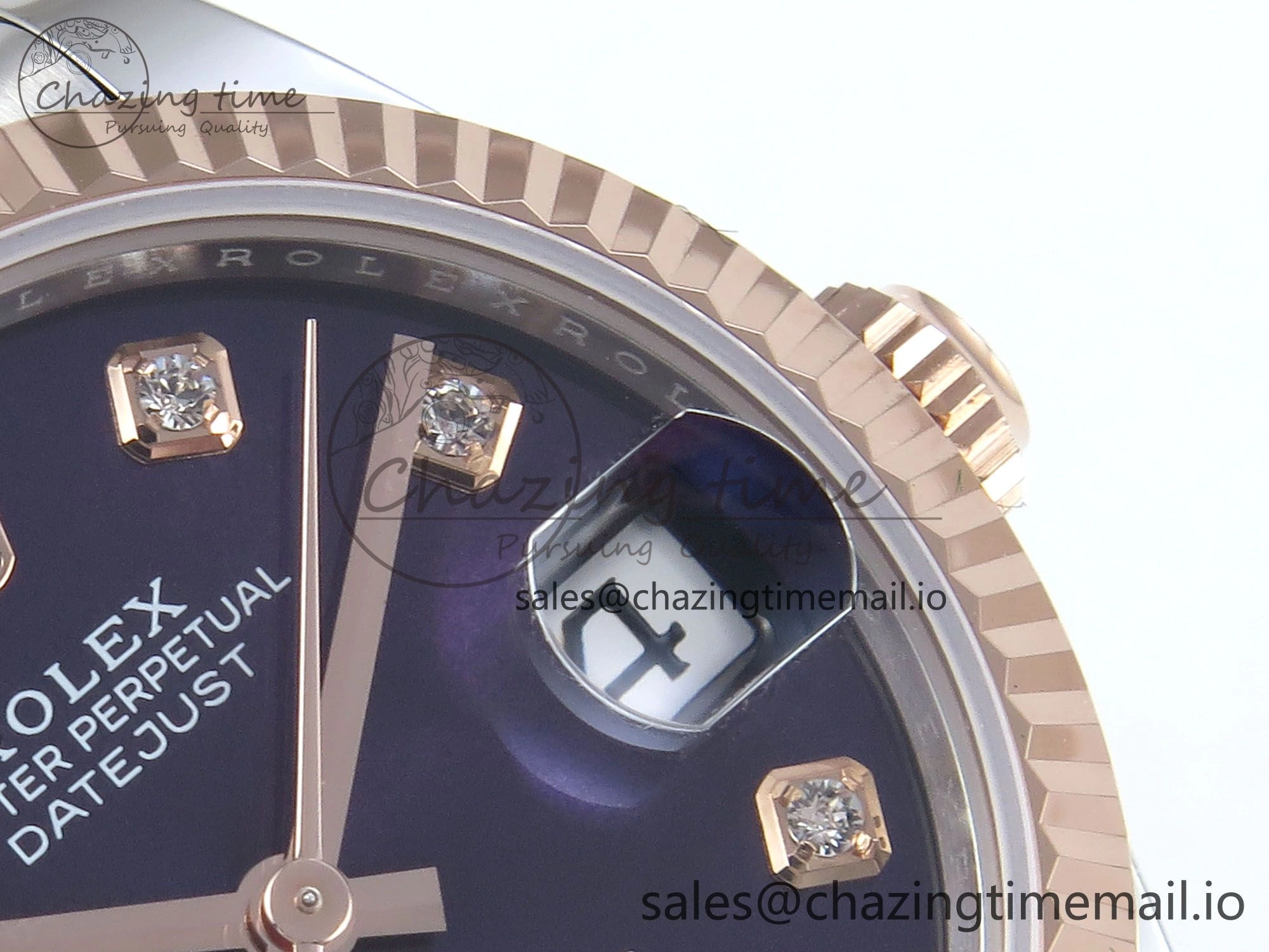 DateJust 31 278271 ARF 1:1 Best Edition 904L Steel Purple Diamonds Dial on SS RG Jubilee Bracelet ETA 2688