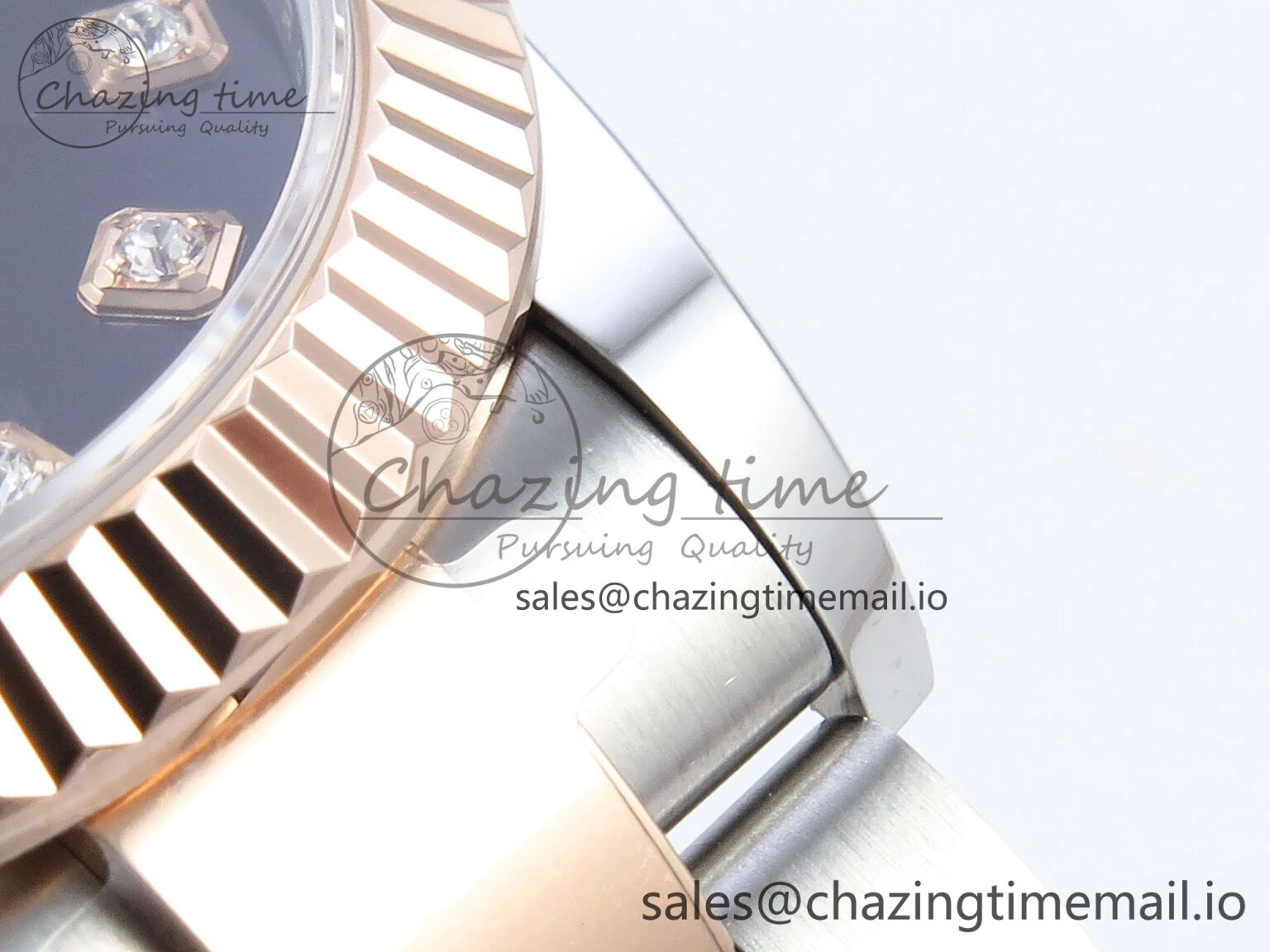 DateJust 31 278271 ARF 1:1 Best Edition 904L Steel Purple Diamonds Dial on SS RG Oyster Bracelet ETA 2688