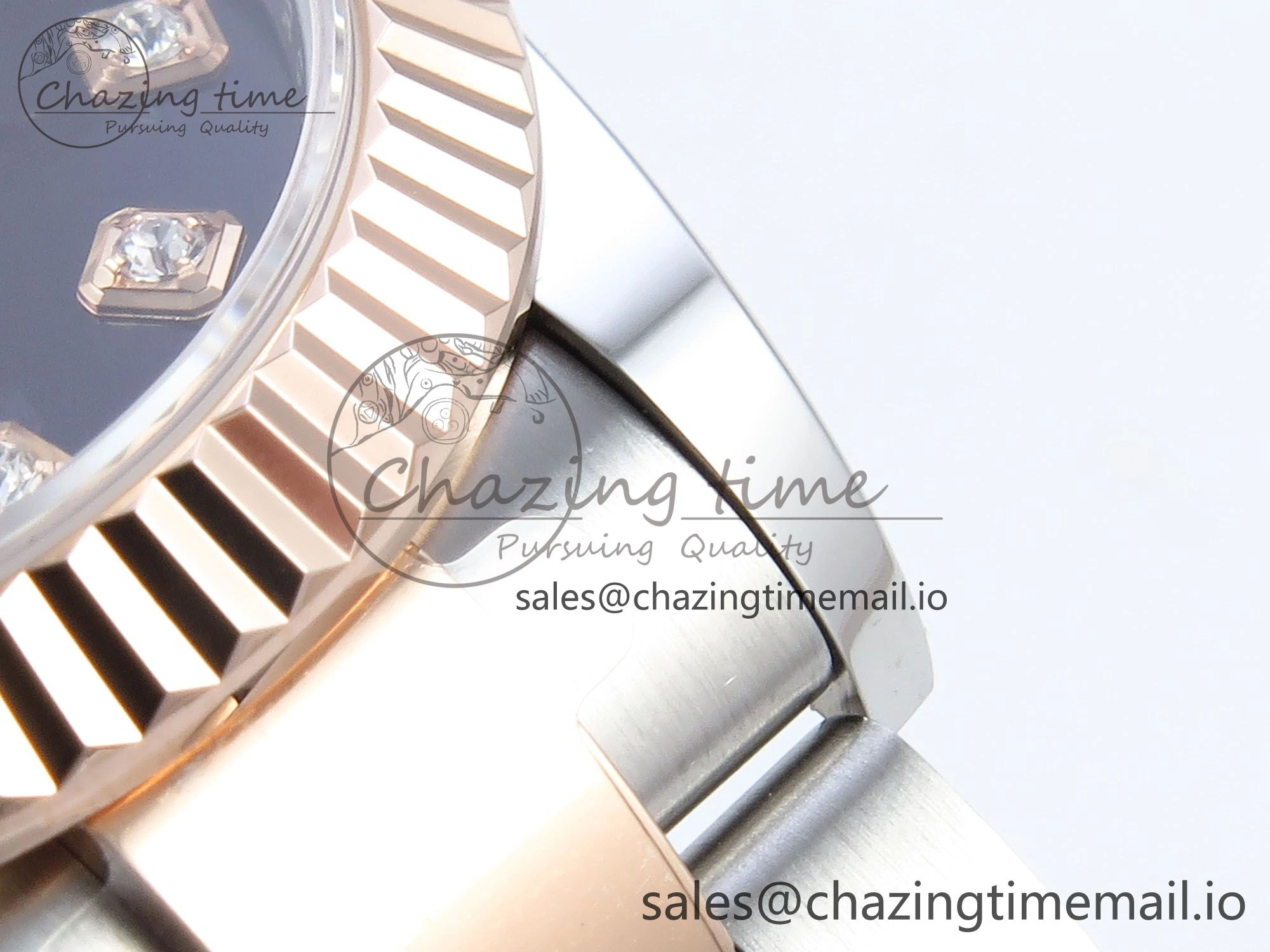 DateJust 31 278271 ARF 1:1 Best Edition 904L Steel Purple Diamonds Dial on SS RG Oyster Bracelet ETA 2688