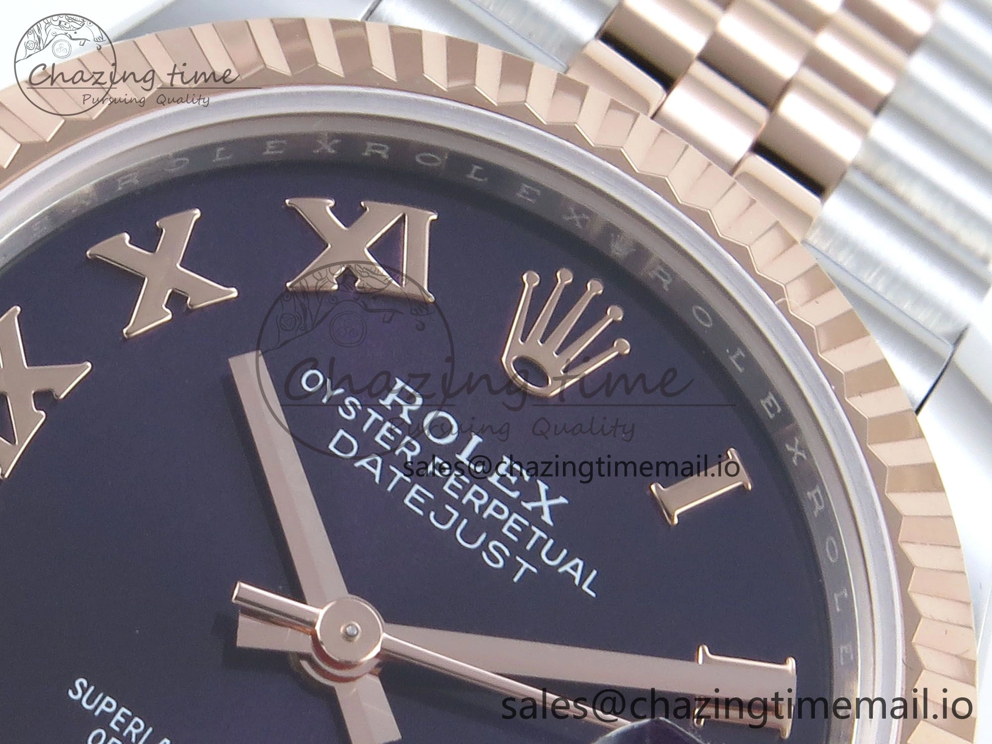 DateJust 31 278271 ARF 1:1 Best Edition 904L Steel Purple Roman Diamonds Dial on SS RG Jubilee Bracelet ETA 2688