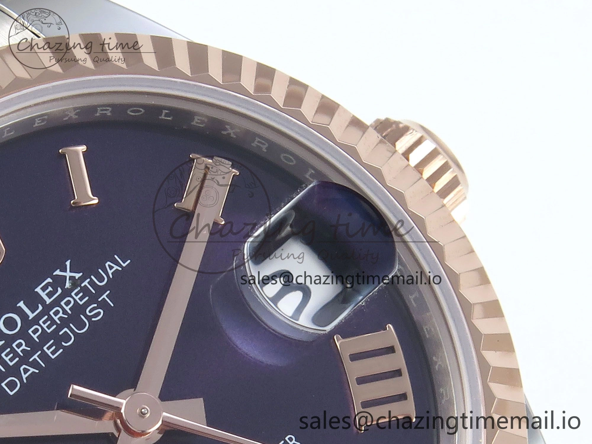 DateJust 31 278271 ARF 1:1 Best Edition 904L Steel Purple Roman Diamonds Dial on SS RG Oyster Bracelet ETA 2688