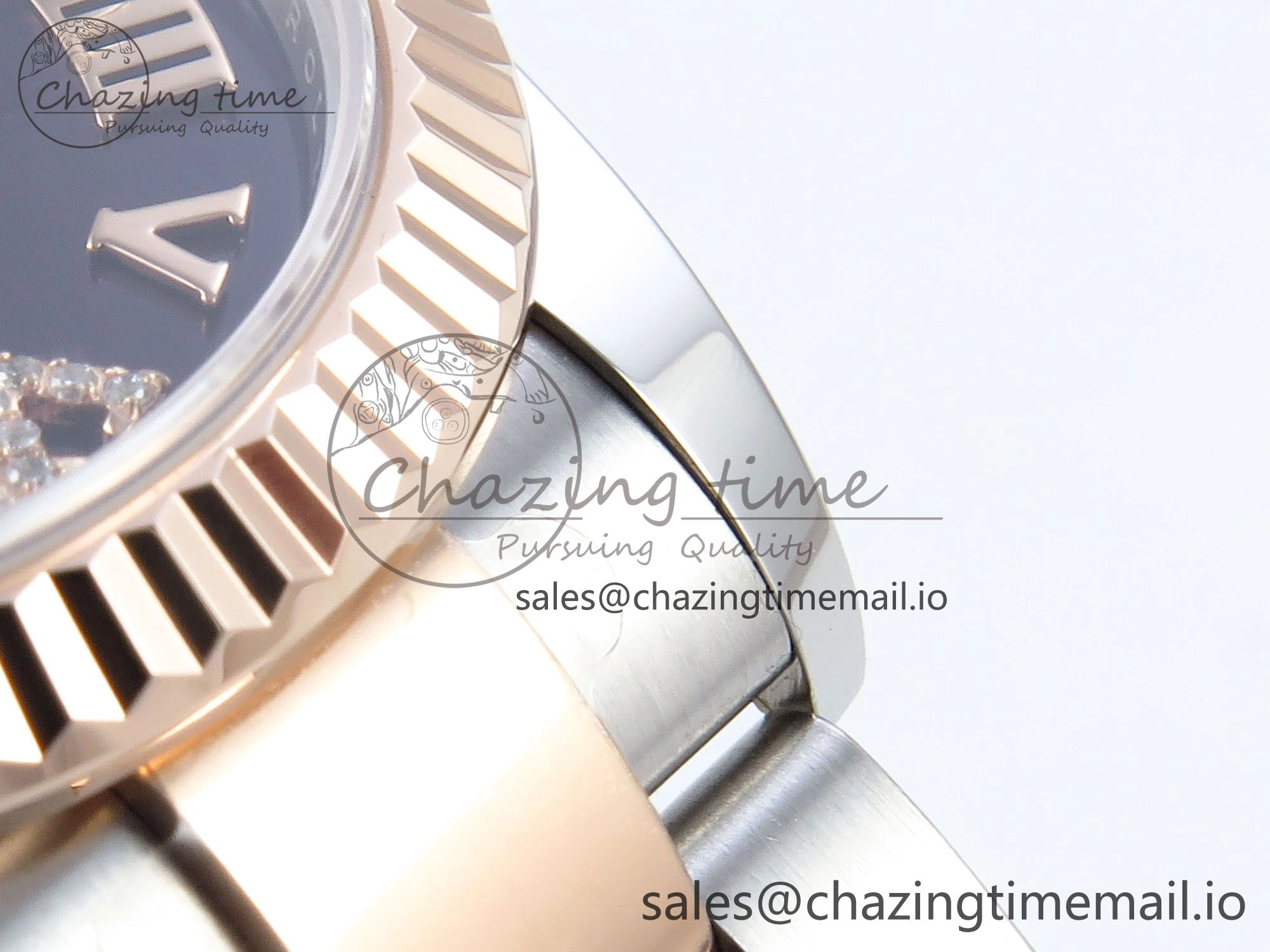 DateJust 31 278271 ARF 1:1 Best Edition 904L Steel Purple Roman Diamonds Dial on SS RG Oyster Bracelet ETA 2688