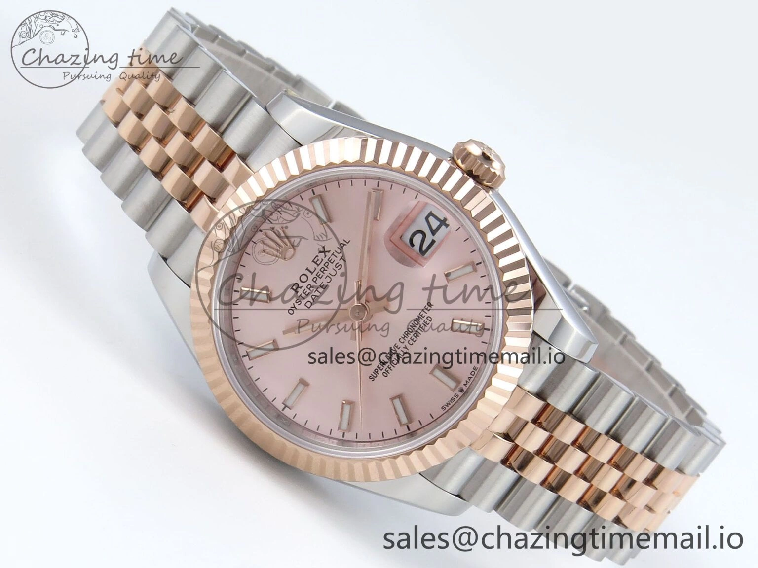 DateJust 31 278271 ARF 1:1 Best Edition 904L Steel RG Dial Stick Marker on SS RG Jubilee Bracelet ETA 2688