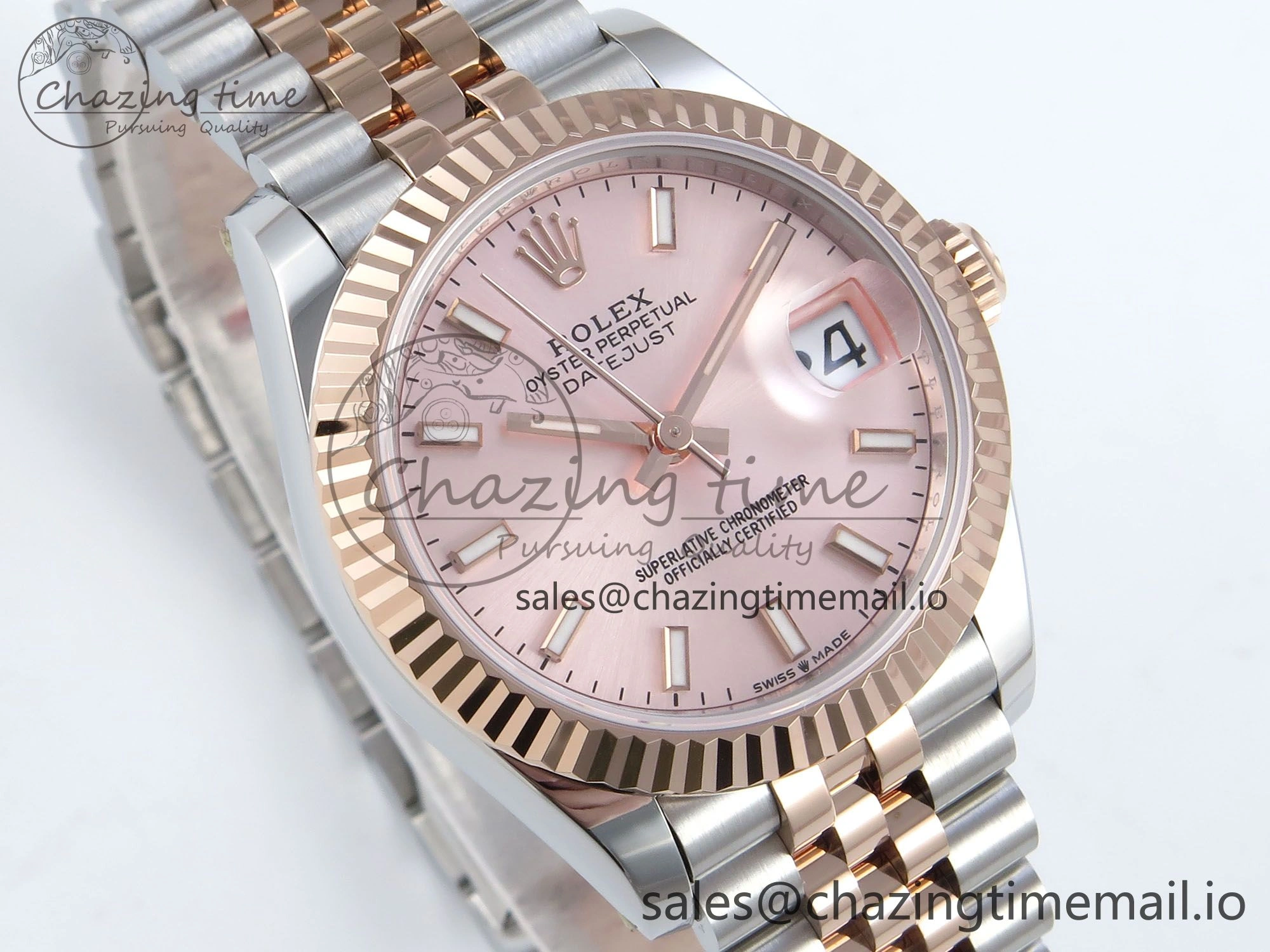 DateJust 31 278271 ARF 1:1 Best Edition 904L Steel RG Dial Stick Marker on SS RG Jubilee Bracelet ETA 2688