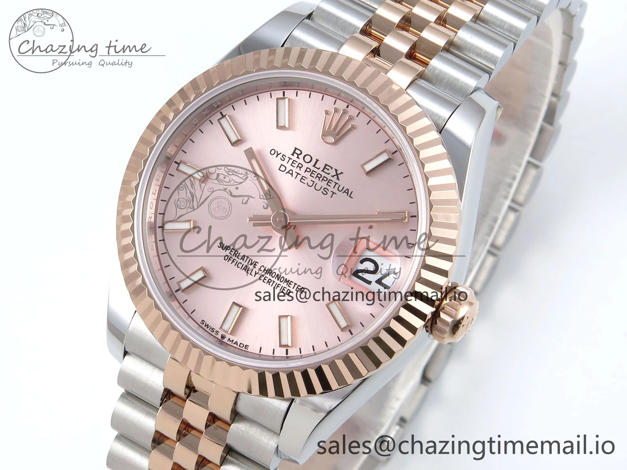 DateJust 31 278271 ARF 1:1 Best Edition 904L Steel RG Dial Stick Marker on SS RG Jubilee Bracelet ETA 2688
