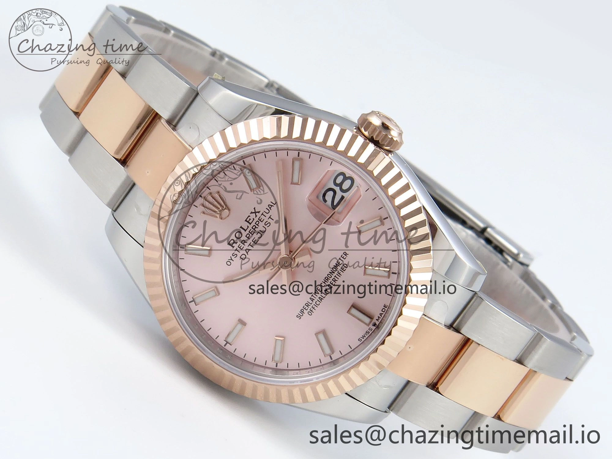 DateJust 31 278271 ARF 1:1 Best Edition 904L Steel RG Dial Stick Marker on SS RG Oyster Bracelet ETA 2688