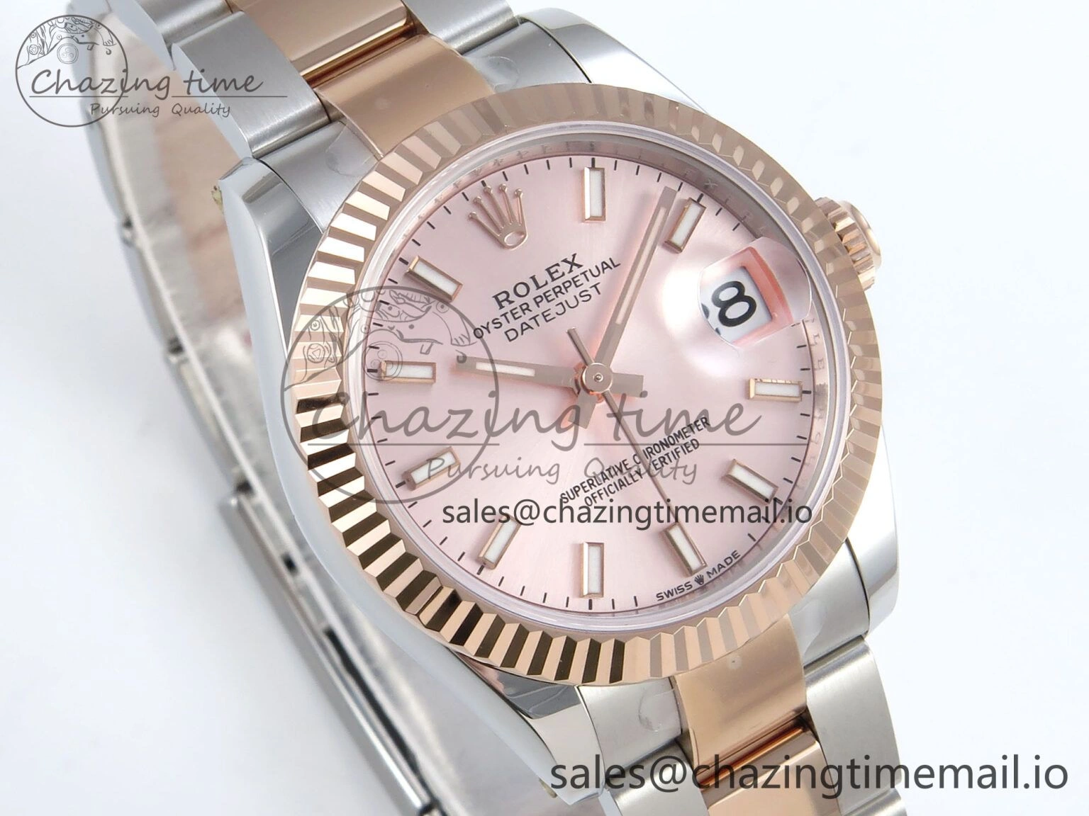 DateJust 31 278271 ARF 1:1 Best Edition 904L Steel RG Dial Stick Marker on SS RG Oyster Bracelet ETA 2688