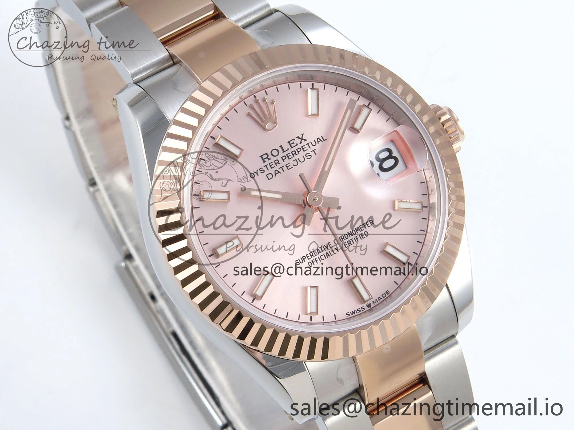 DateJust 31 278271 ARF 1:1 Best Edition 904L Steel RG Dial Stick Marker on SS RG Oyster Bracelet ETA 2688