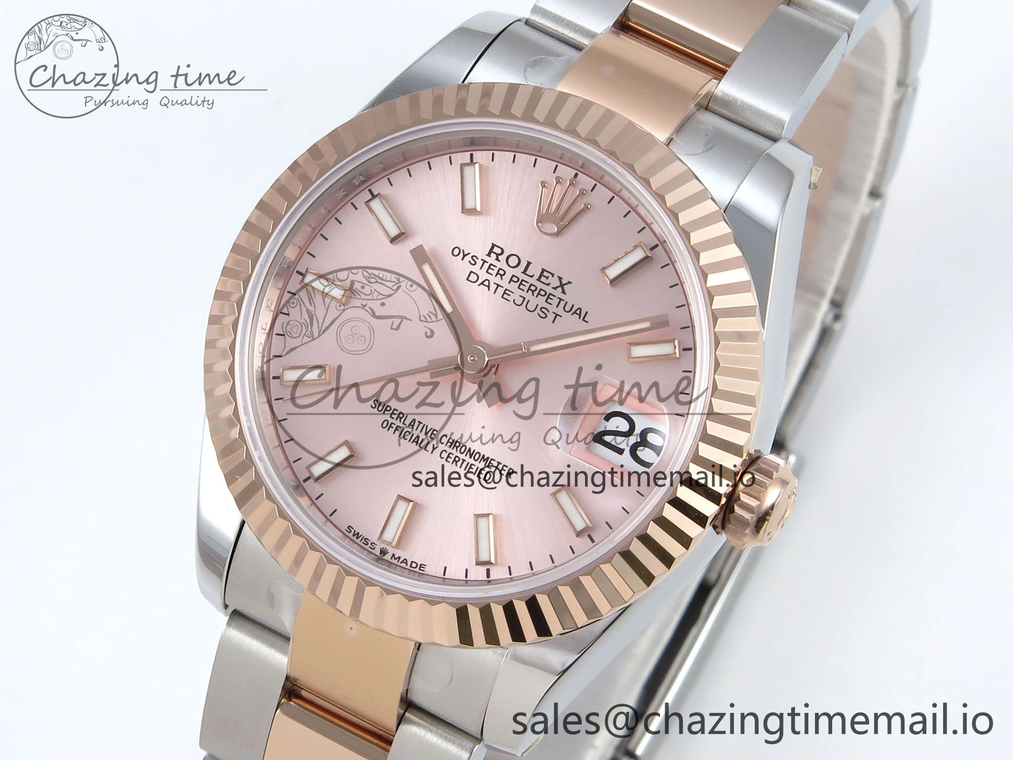 DateJust 31 278271 ARF 1:1 Best Edition 904L Steel RG Dial Stick Marker on SS RG Oyster Bracelet ETA 2688