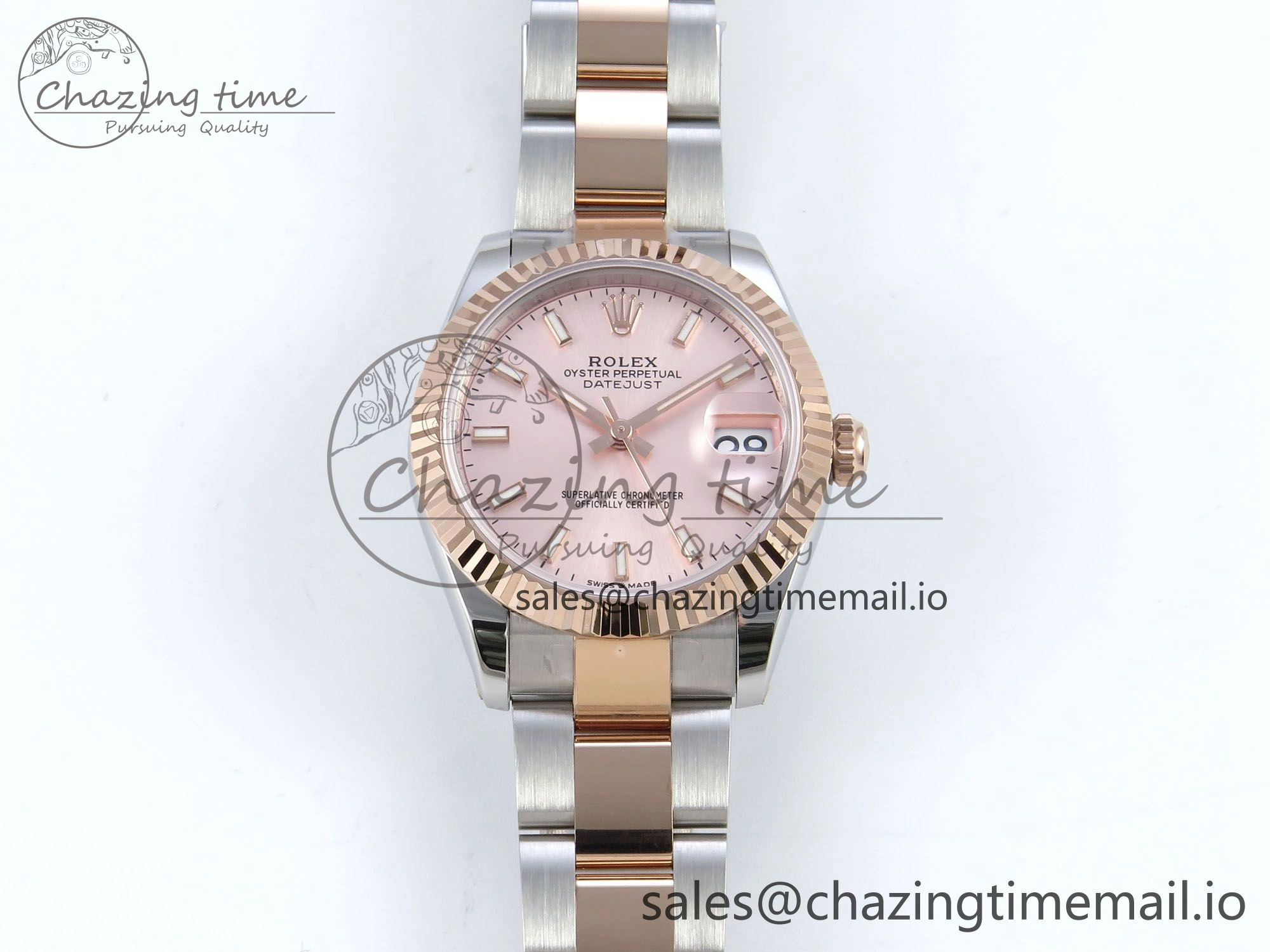 DateJust 31 278271 ARF 1:1 Best Edition 904L Steel RG Dial Stick Marker on SS RG Oyster Bracelet ETA 2688