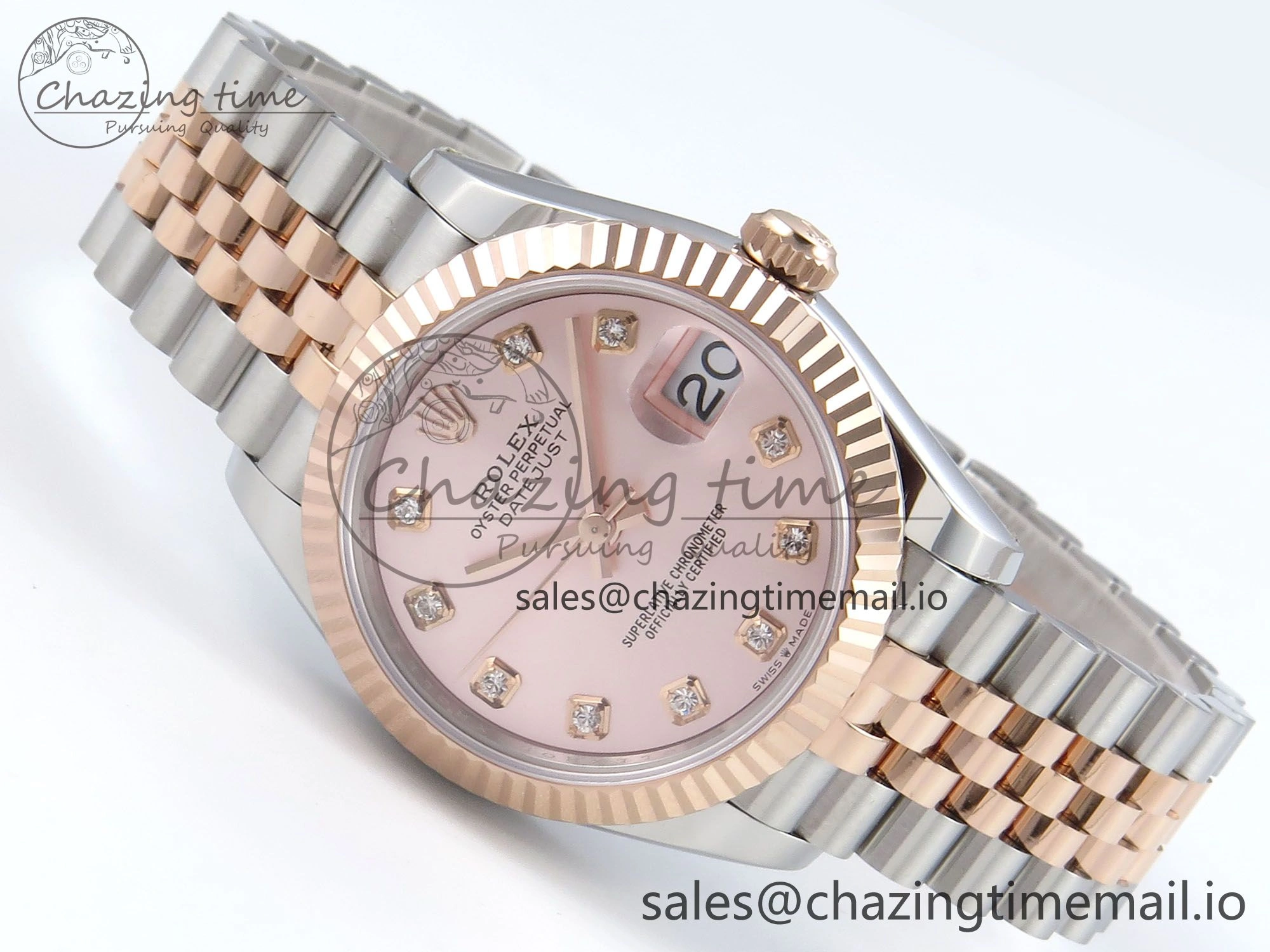 DateJust 31 278271 ARF 1:1 Best Edition 904L Steel RG Diamonds Dial on SS RG Jubilee Bracelet ETA 2688