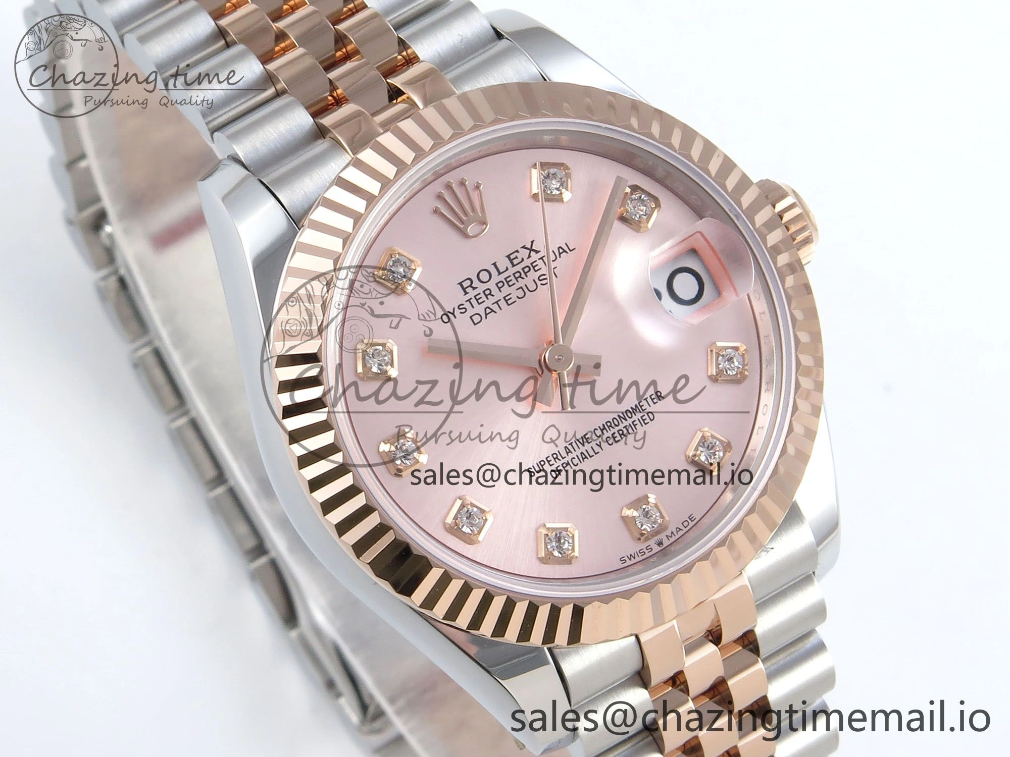 DateJust 31 278271 ARF 1:1 Best Edition 904L Steel RG Diamonds Dial on SS RG Jubilee Bracelet ETA 2688