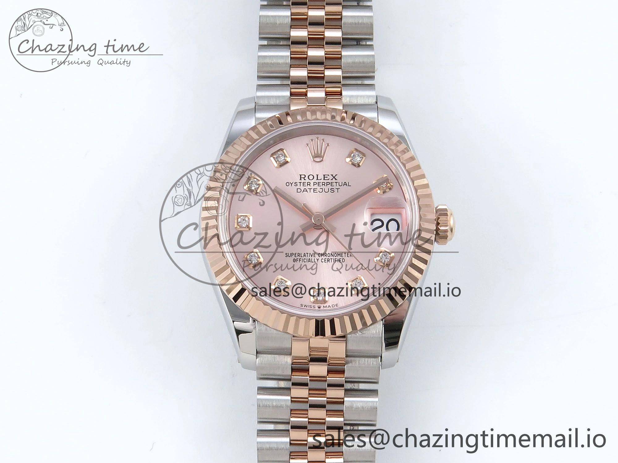 DateJust 31 278271 ARF 1:1 Best Edition 904L Steel RG Diamonds Dial on SS RG Jubilee Bracelet ETA 2688
