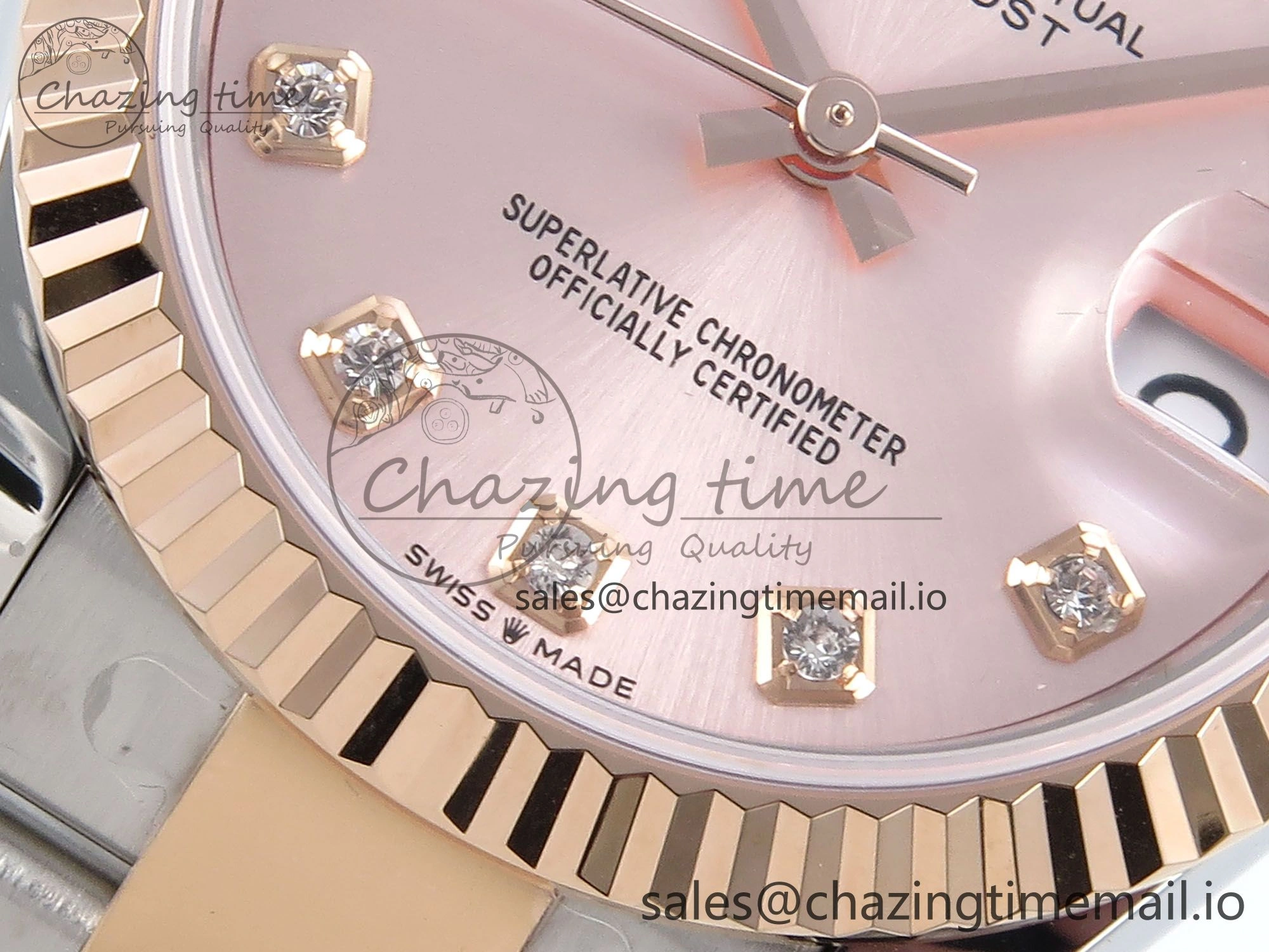 DateJust 31 278271 ARF 1:1 Best Edition 904L Steel RG Diamonds Dial on SS RG Oyster Bracelet ETA 2688