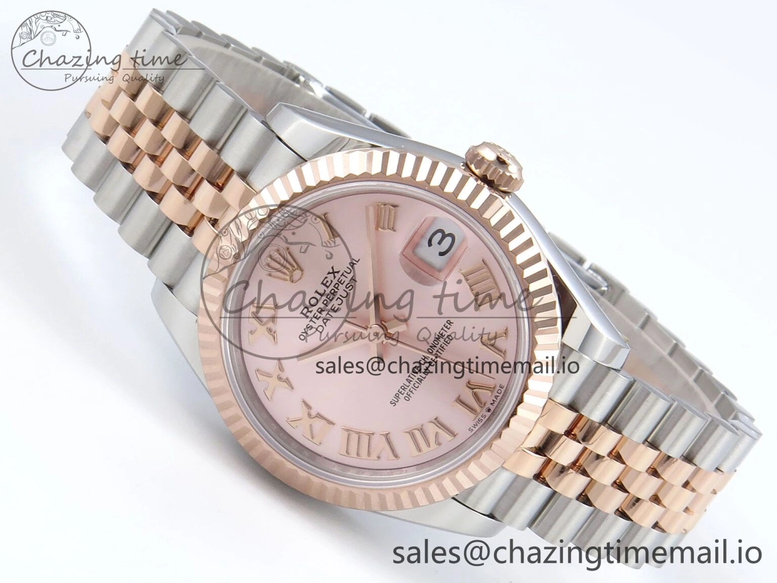 DateJust 31 278271 ARF 1:1 Best Edition 904L Steel RG Roman Dial on SS RG Jubilee Bracelet ETA 2688
