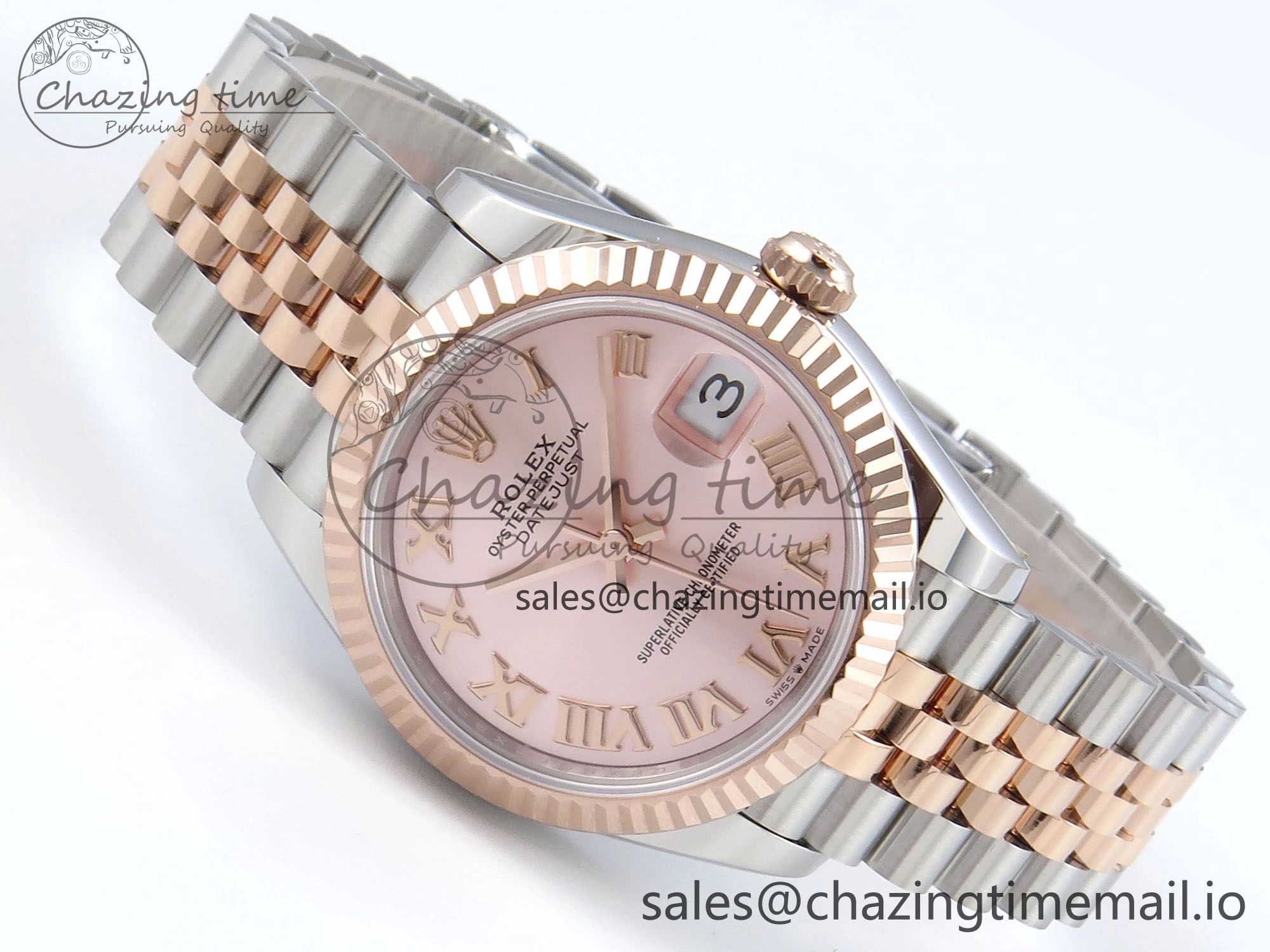 DateJust 31 278271 ARF 1:1 Best Edition 904L Steel RG Roman Dial on SS RG Jubilee Bracelet ETA 2688