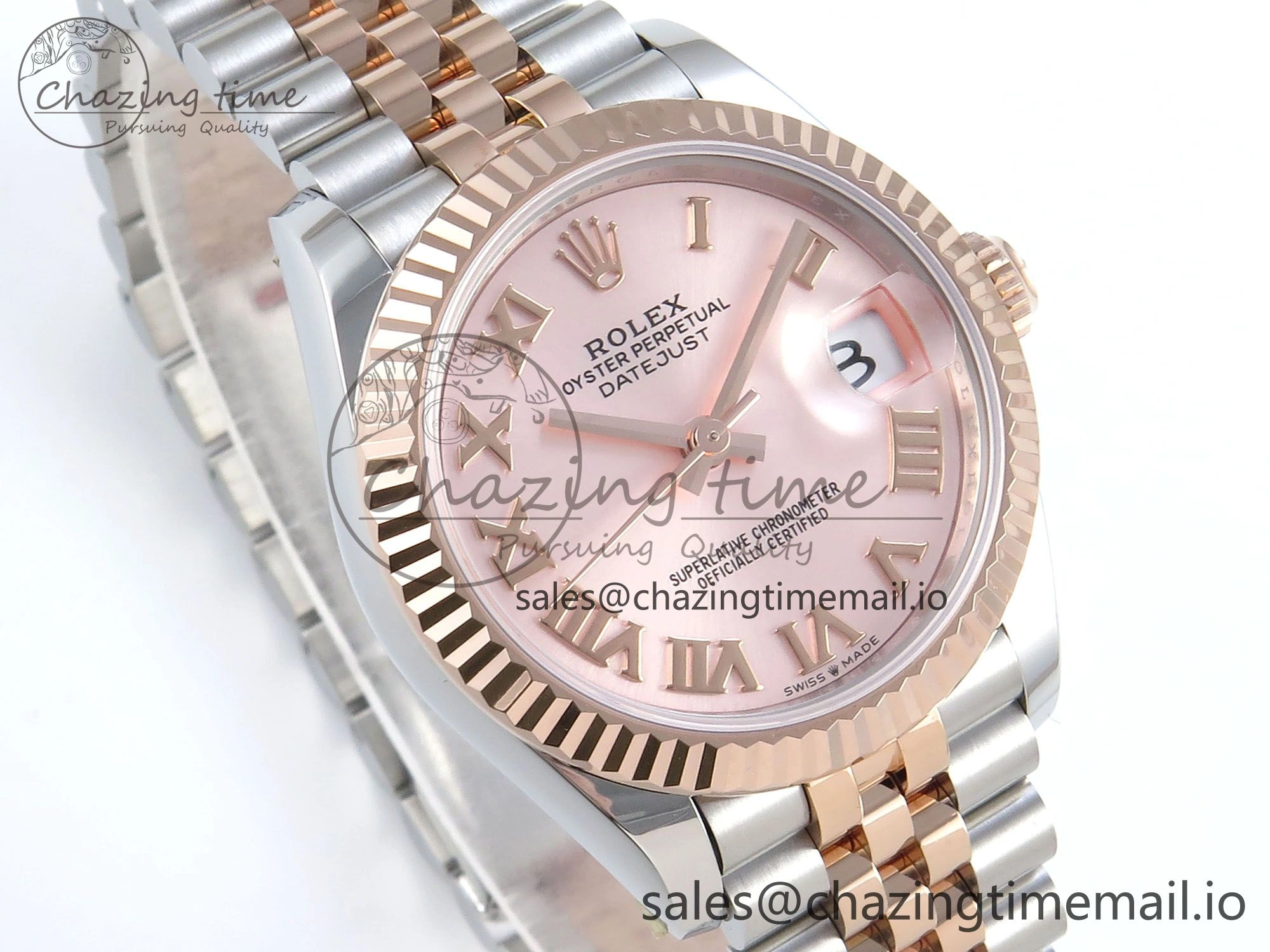 DateJust 31 278271 ARF 1:1 Best Edition 904L Steel RG Roman Dial on SS RG Jubilee Bracelet ETA 2688