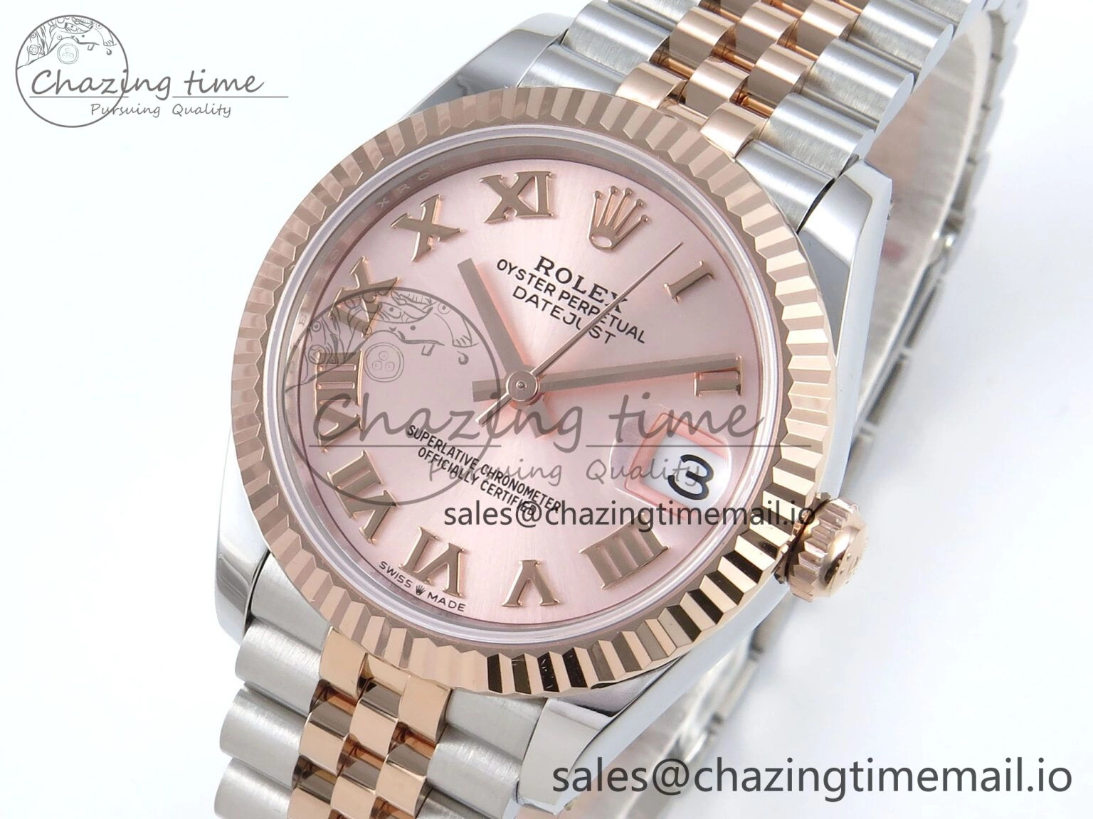 DateJust 31 278271 ARF 1:1 Best Edition 904L Steel RG Roman Dial on SS RG Jubilee Bracelet ETA 2688