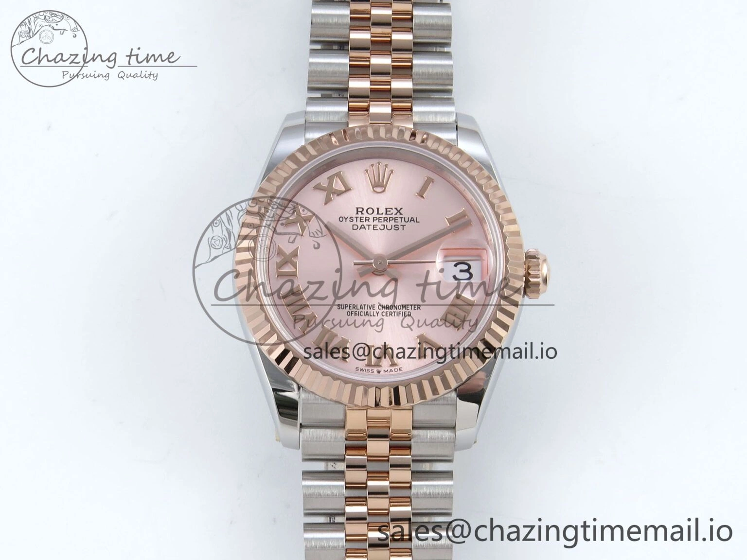 DateJust 31 278271 ARF 1:1 Best Edition 904L Steel RG Roman Dial on SS RG Jubilee Bracelet ETA 2688