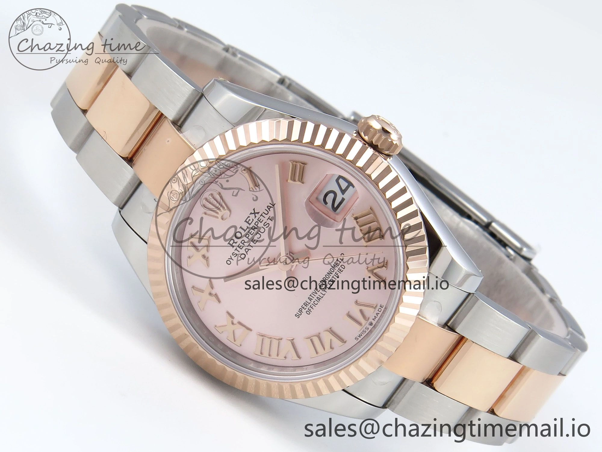 DateJust 31 278271 ARF 1:1 Best Edition 904L Steel RG Roman Dial on SS RG Oyster Bracelet ETA 2688