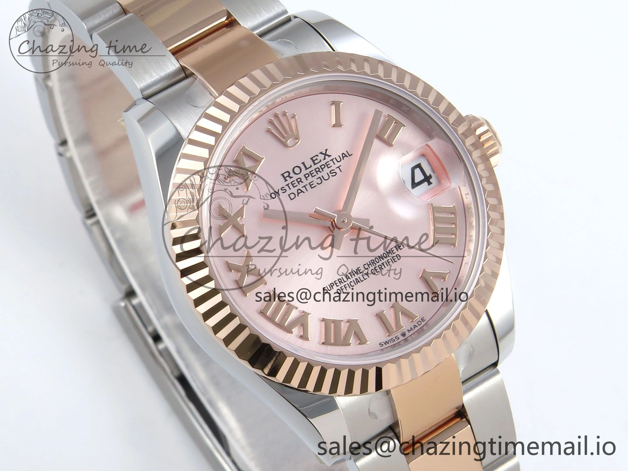 DateJust 31 278271 ARF 1:1 Best Edition 904L Steel RG Roman Dial on SS RG Oyster Bracelet ETA 2688