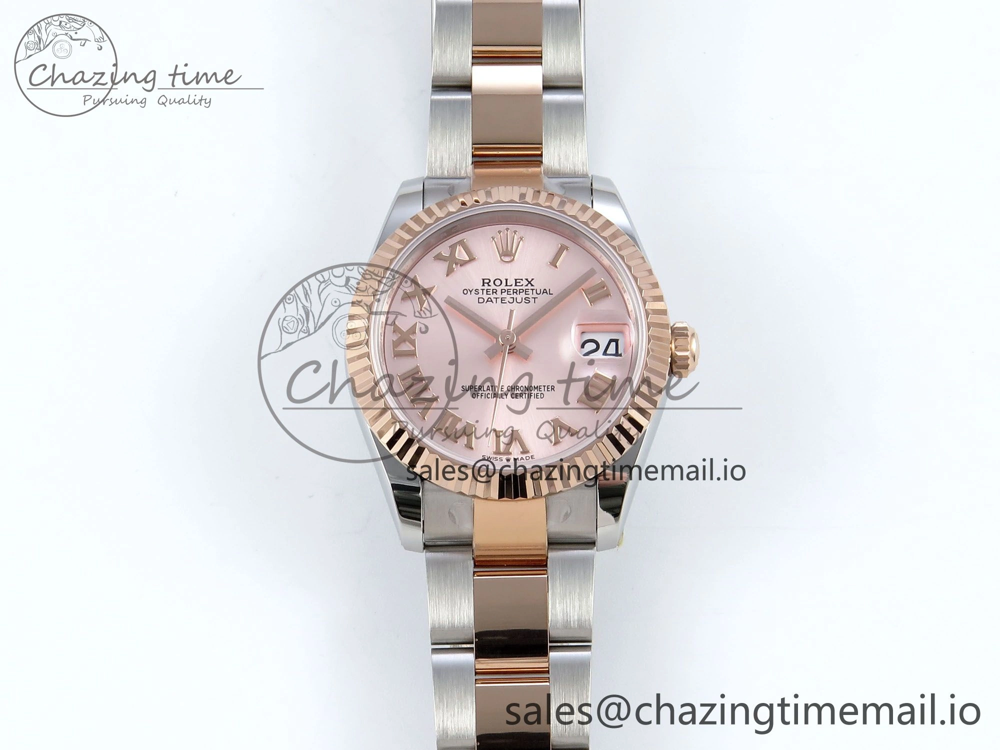 DateJust 31 278271 ARF 1:1 Best Edition 904L Steel RG Roman Dial on SS RG Oyster Bracelet ETA 2688