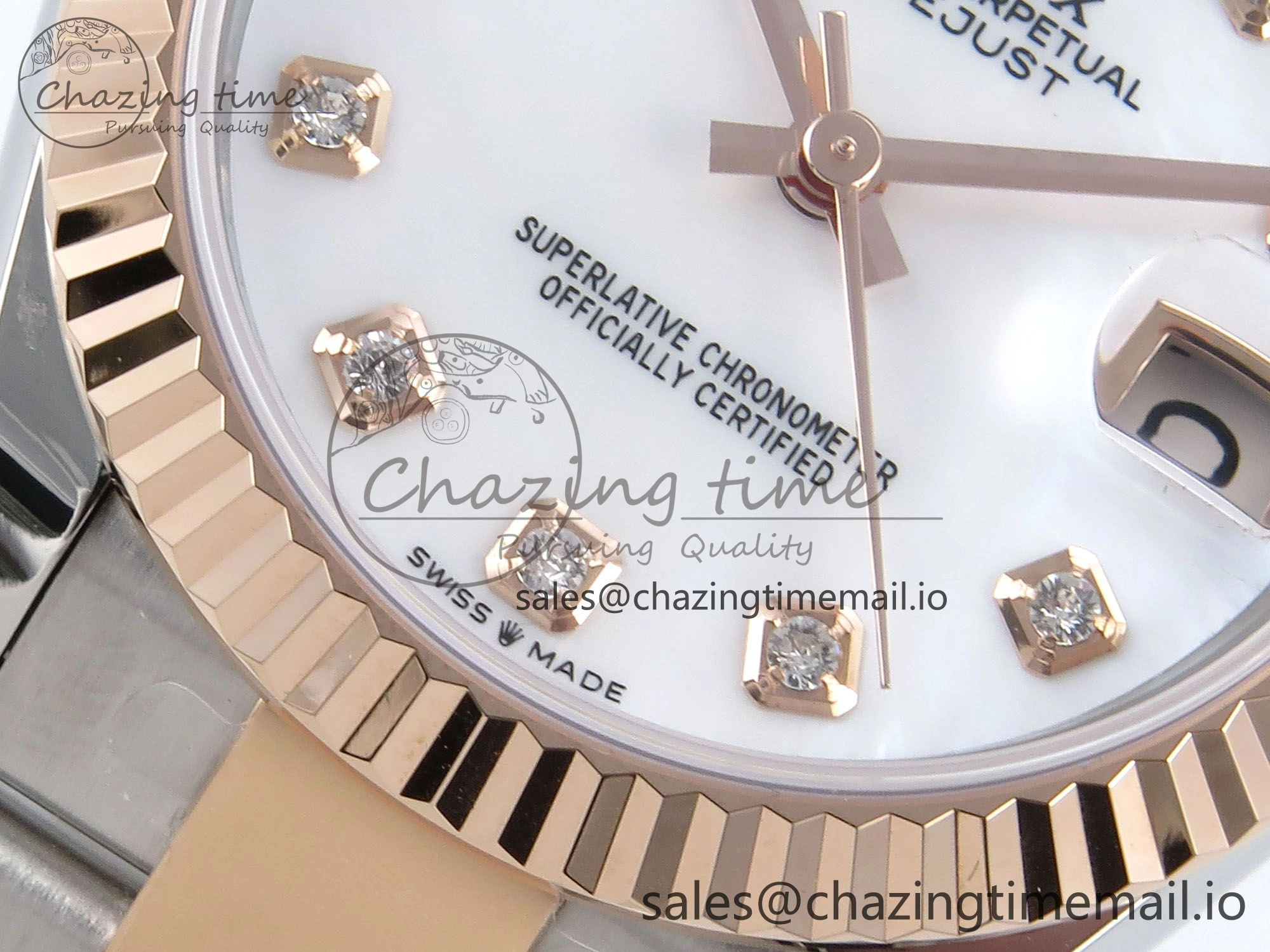 DateJust 31 278271 ARF 1:1 Best Edition 904L Steel White MOP Diamonds Dial on SS RG Oyster Bracelet ETA 2688