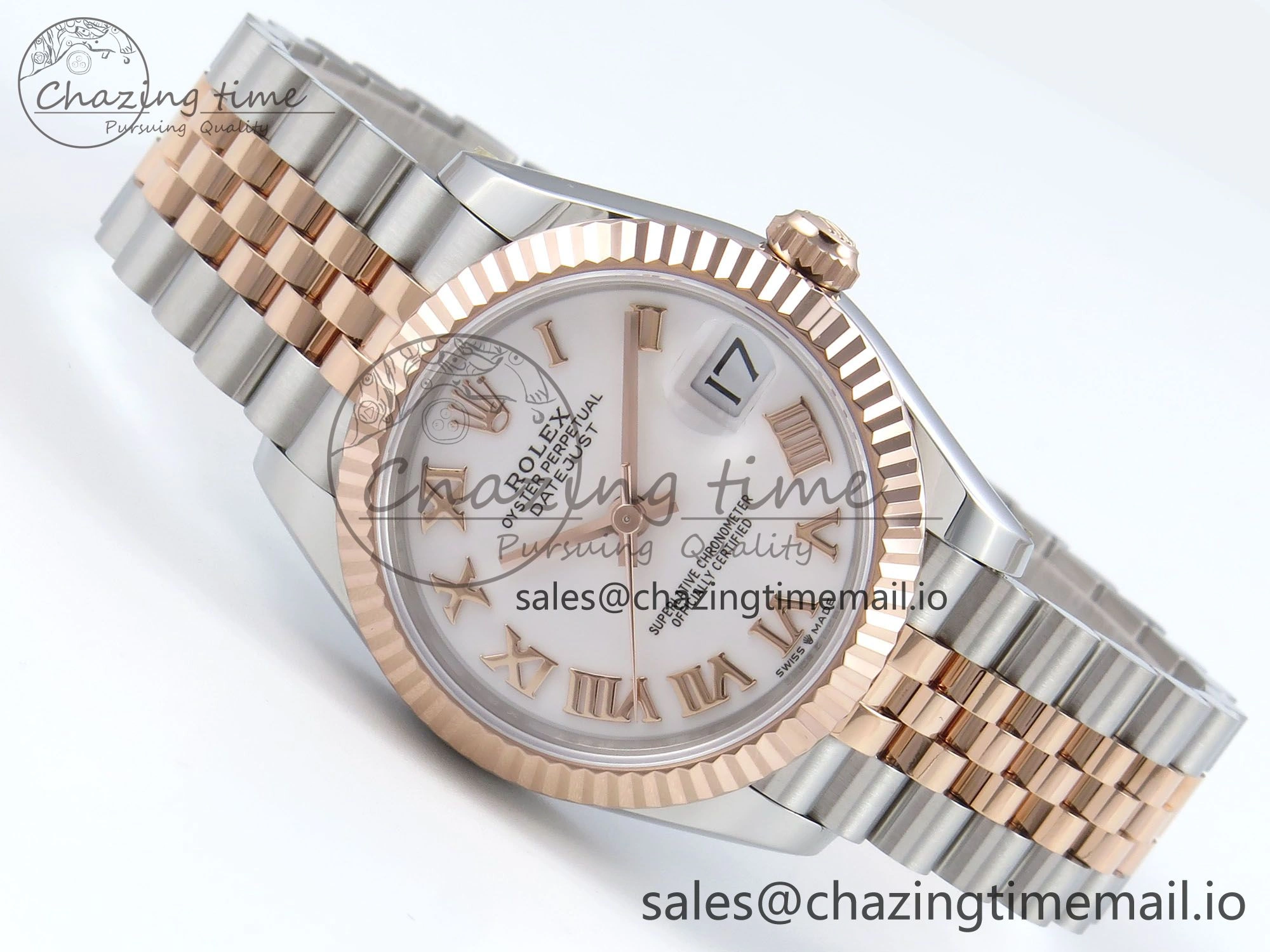 DateJust 31 278271 ARF 1:1 Best Edition 904L Steel White Roman Dial on SS RG Jubilee Bracelet ETA 2688