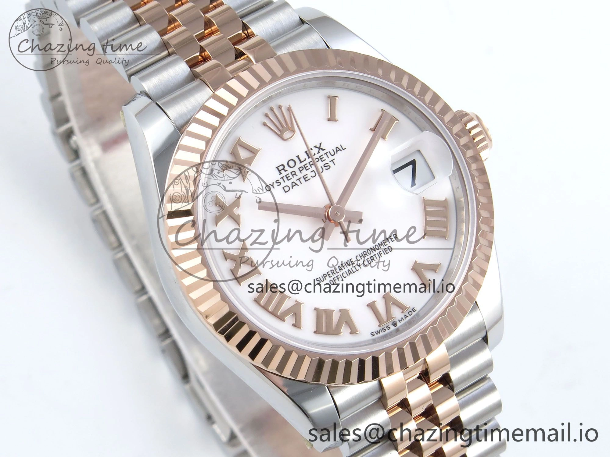 DateJust 31 278271 ARF 1:1 Best Edition 904L Steel White Roman Dial on SS RG Jubilee Bracelet ETA 2688