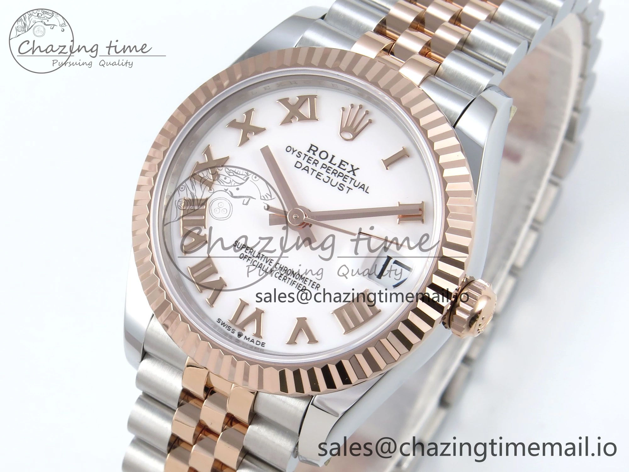 DateJust 31 278271 ARF 1:1 Best Edition 904L Steel White Roman Dial on SS RG Jubilee Bracelet ETA 2688