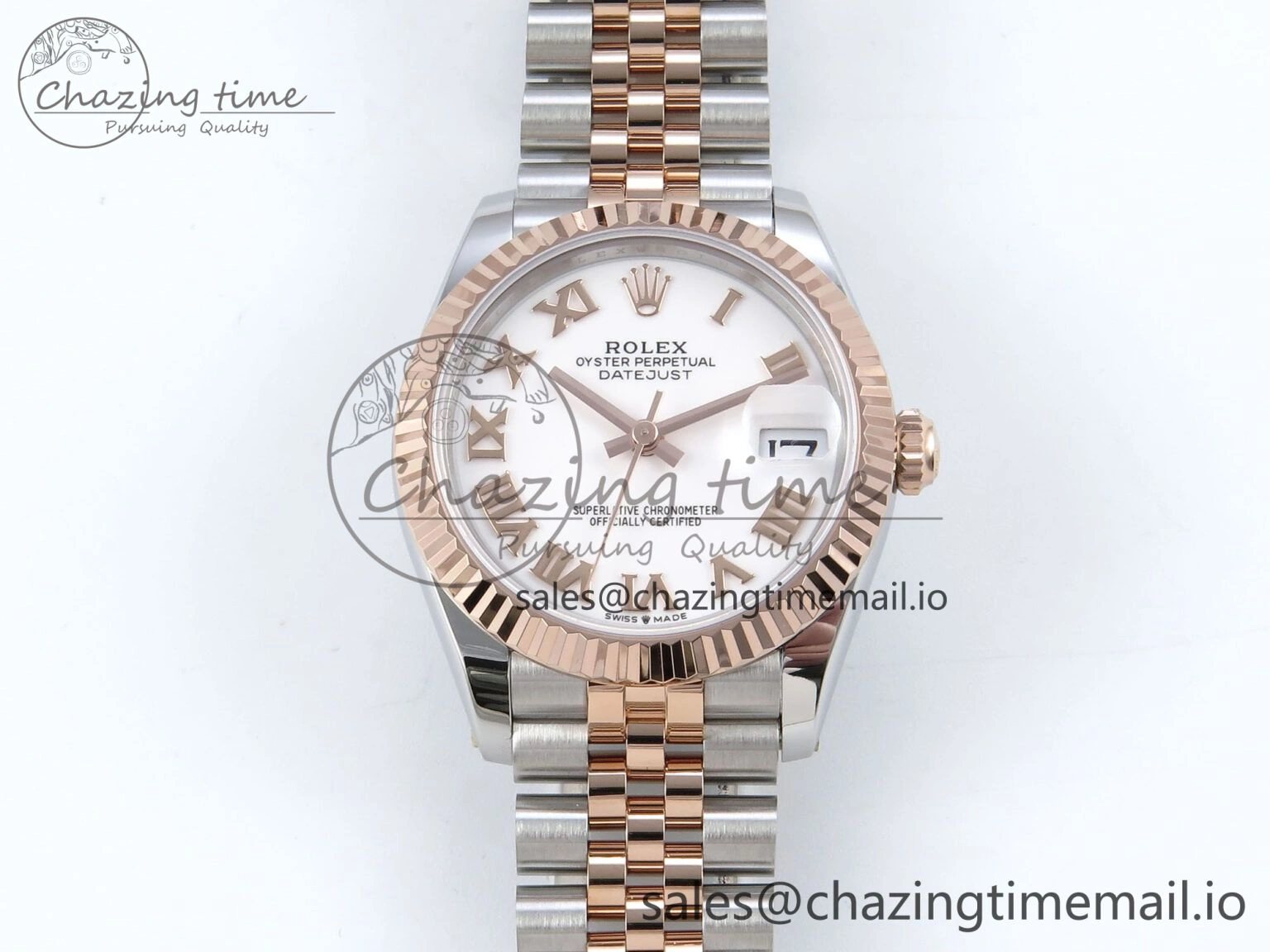 DateJust 31 278271 ARF 1:1 Best Edition 904L Steel White Roman Dial on SS RG Jubilee Bracelet ETA 2688
