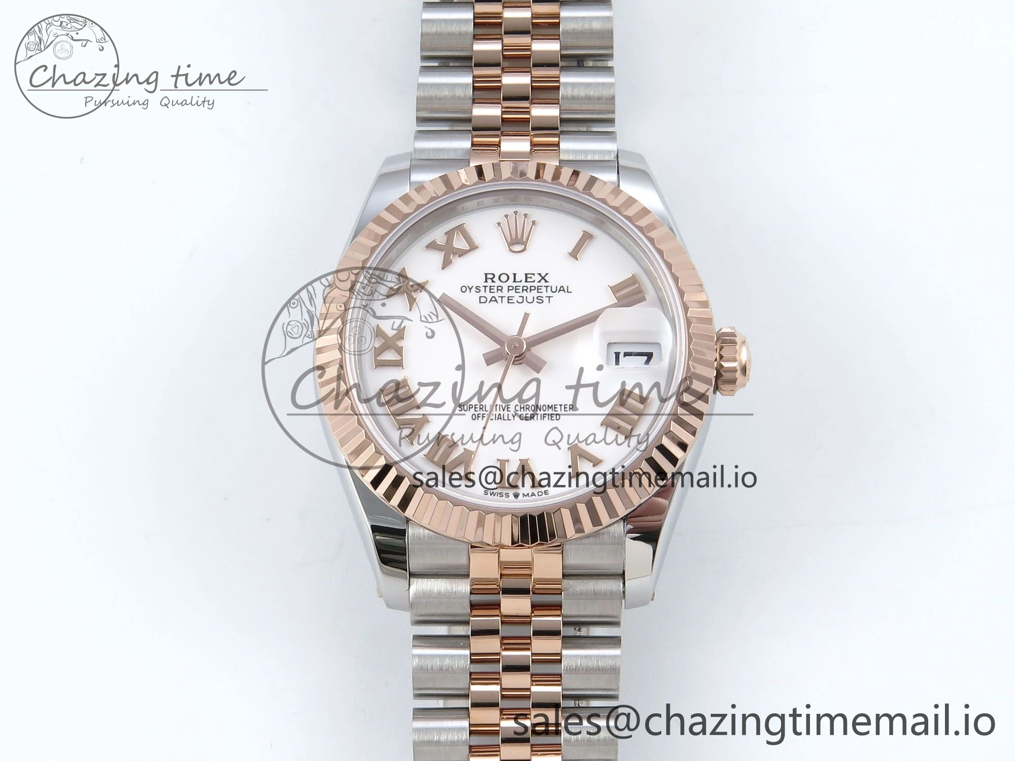 DateJust 31 278271 ARF 1:1 Best Edition 904L Steel White Roman Dial on SS RG Jubilee Bracelet ETA 2688
