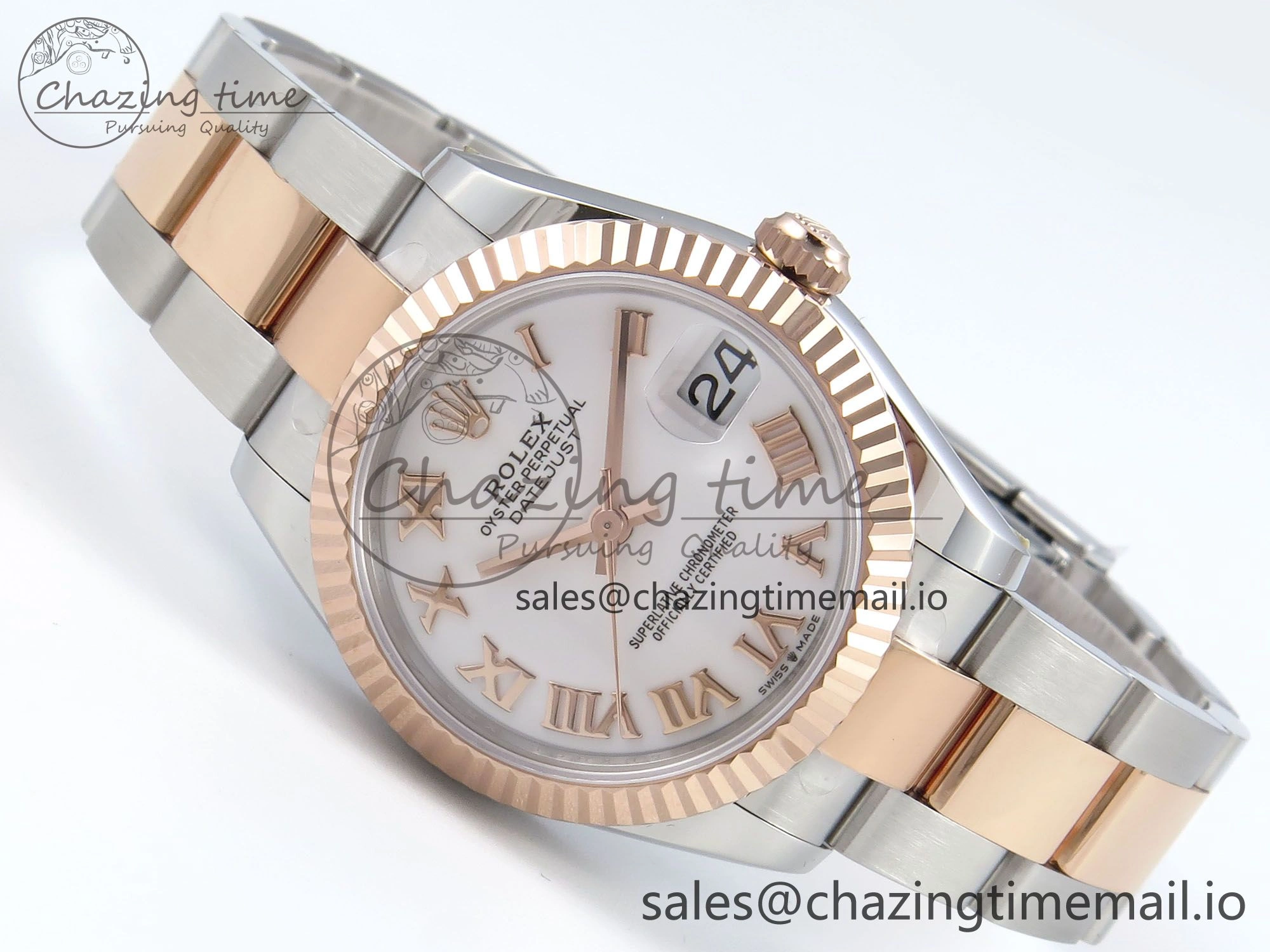 DateJust 31 278271 ARF 1:1 Best Edition 904L Steel White Roman Dial on SS RG Oyster Bracelet ETA 2688