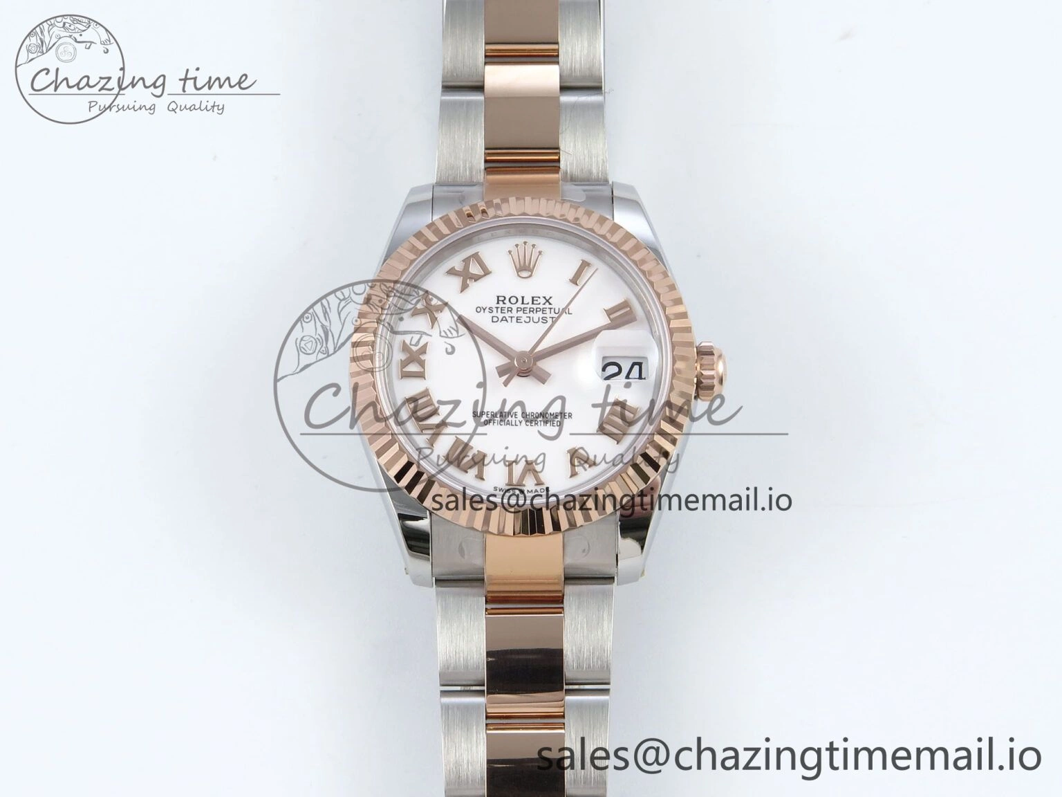 DateJust 31 278271 ARF 1:1 Best Edition 904L Steel White Roman Dial on SS RG Oyster Bracelet ETA 2688