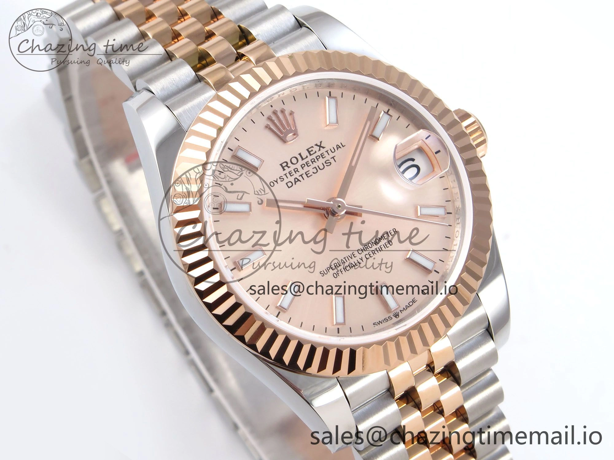 DateJust 31 278271 JARF 1:1 Best Edition 904L Steel RG Stick Dial on SS RG Jubilee Bracelet HZ2236