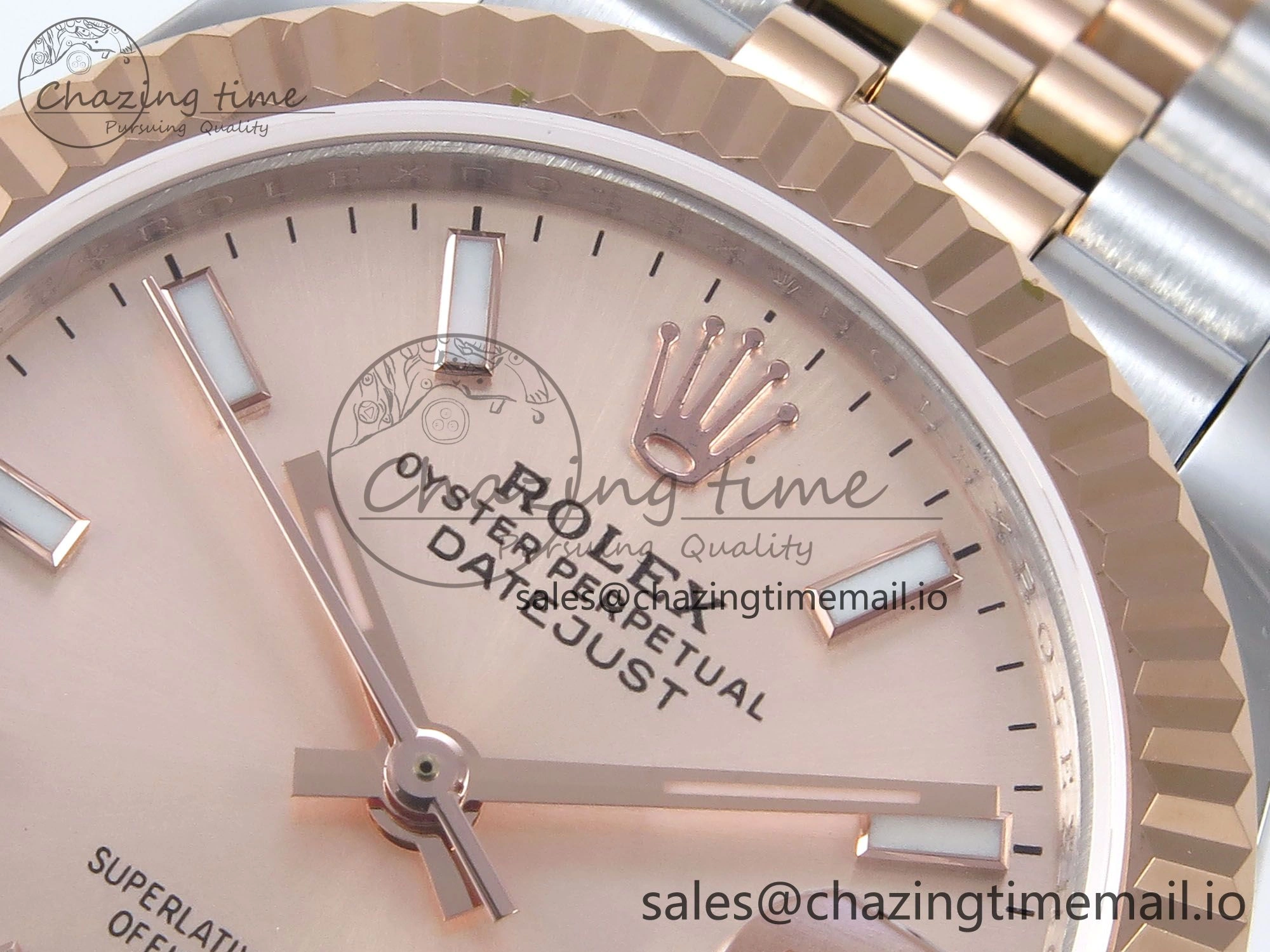 DateJust 31 278271 JARF 1:1 Best Edition 904L Steel RG Stick Dial on SS RG Jubilee Bracelet HZ2236