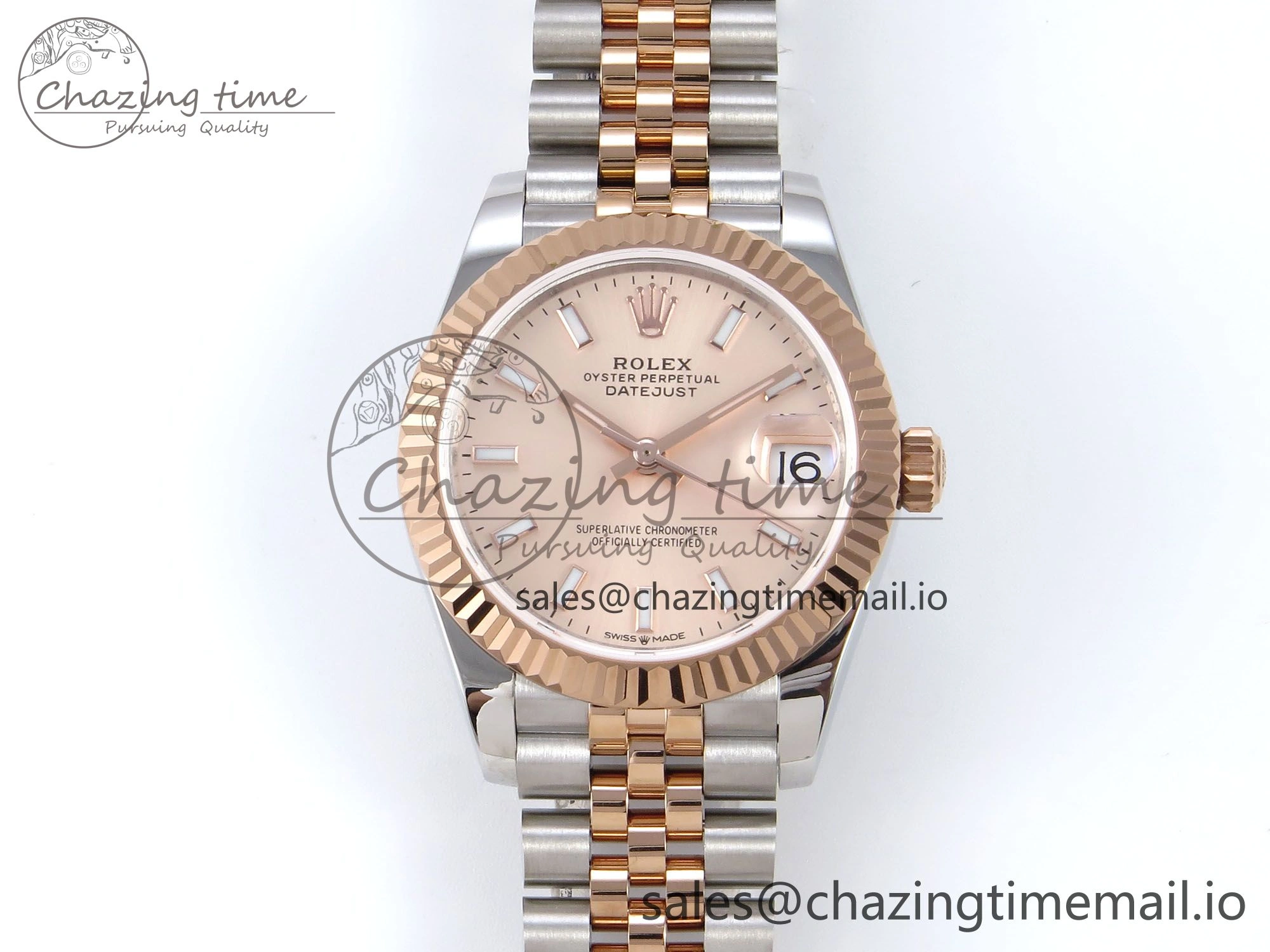 DateJust 31 278271 JARF 1:1 Best Edition 904L Steel RG Stick Dial on SS RG Jubilee Bracelet HZ2236