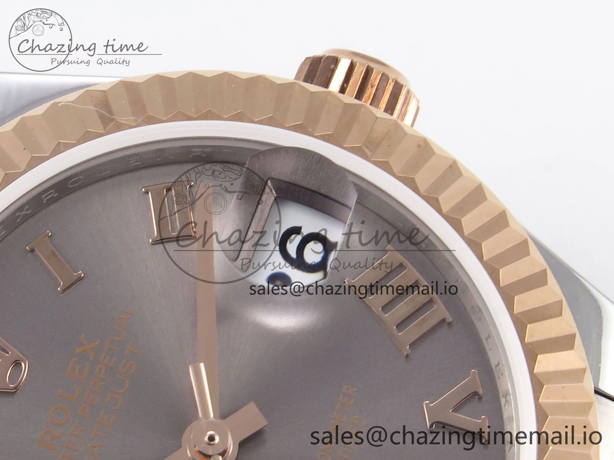 DateJust 31 278271 SS RG GMF 1:1 Best Edition 904L Steel Gray Roman Diamonds Dial on Jubilee Bracelet A2824